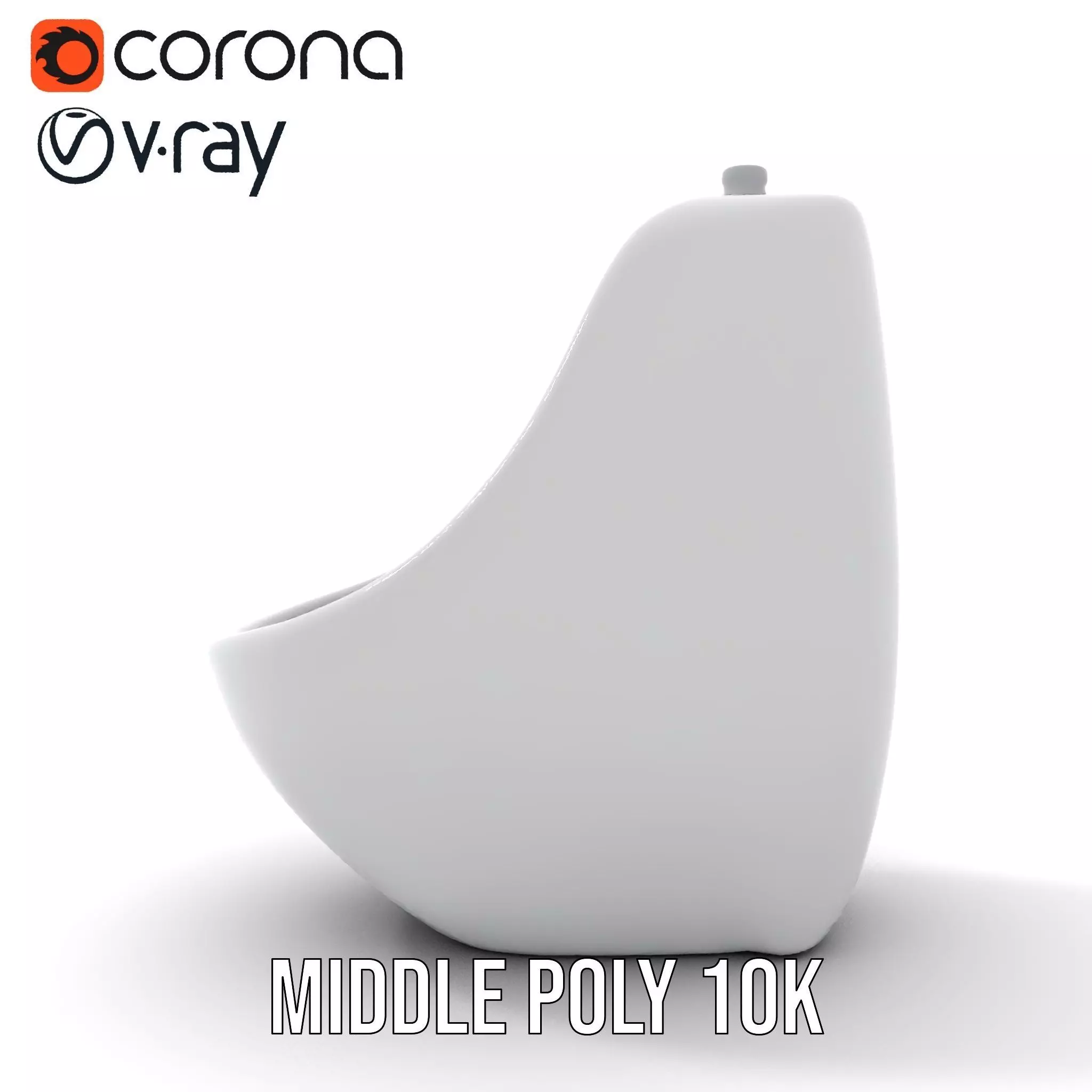 Modern White Urinal model pack Low-poly 3D model_5