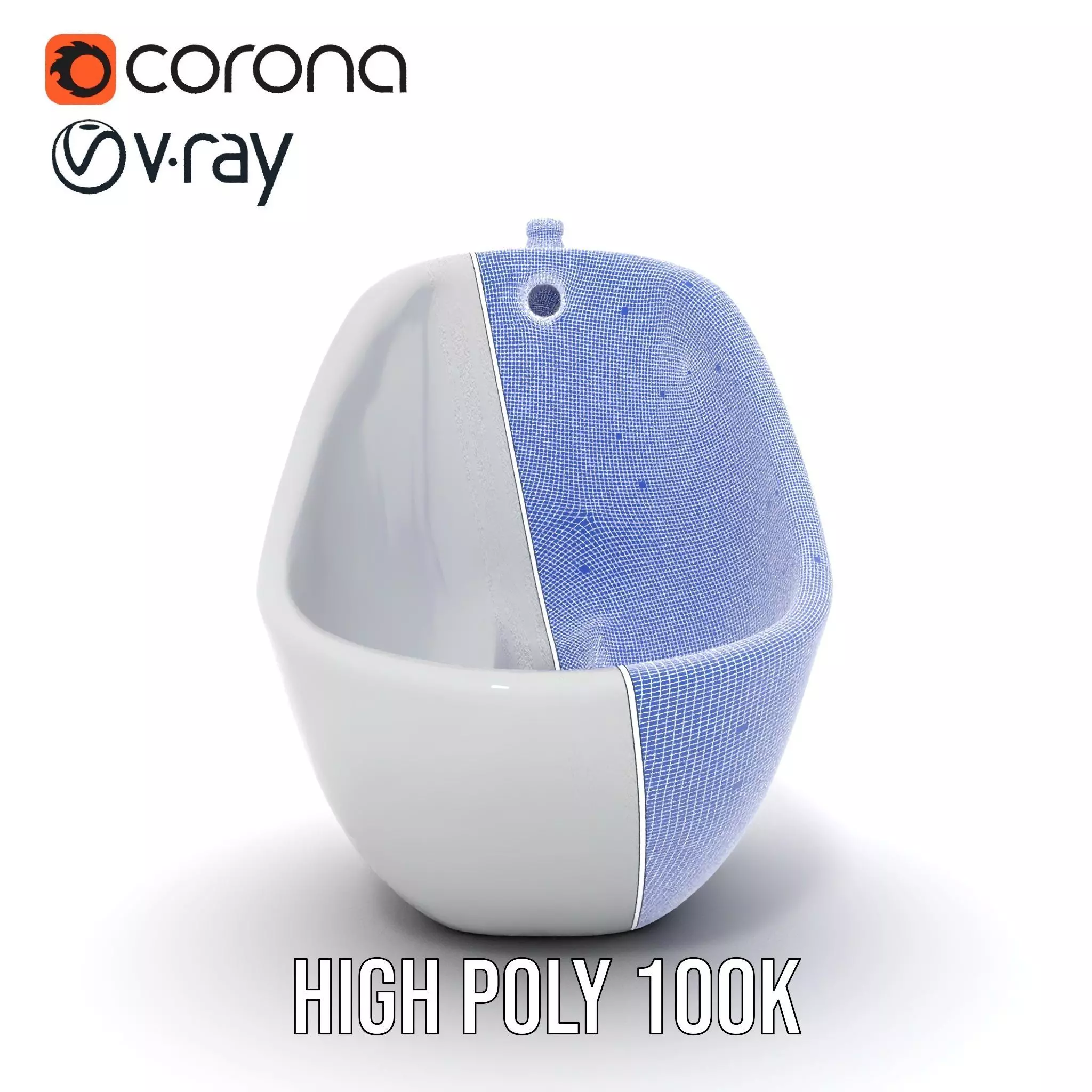 Modern White Urinal model pack Low-poly 3D model_34