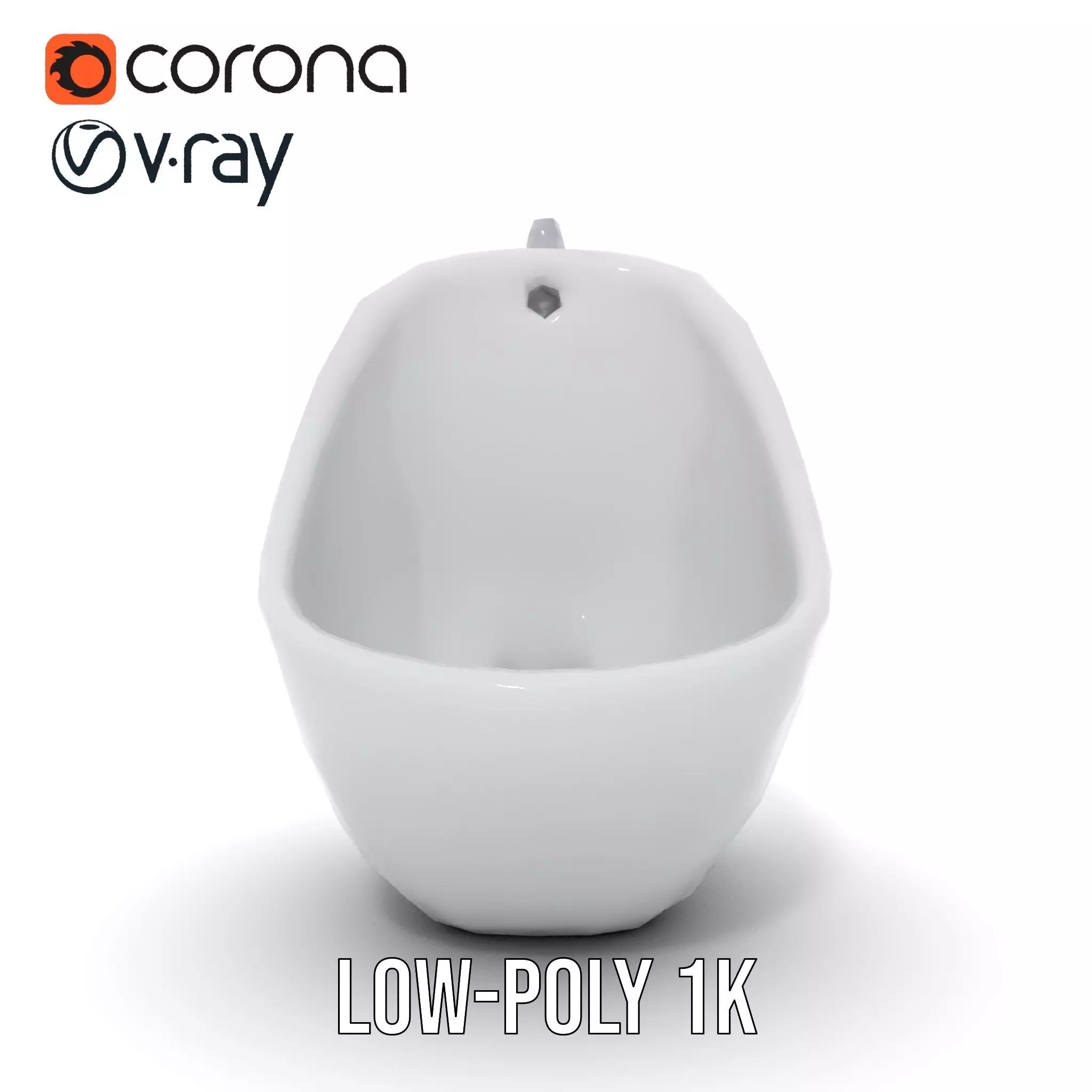 Modern White Urinal model pack Low-poly 3D model_15