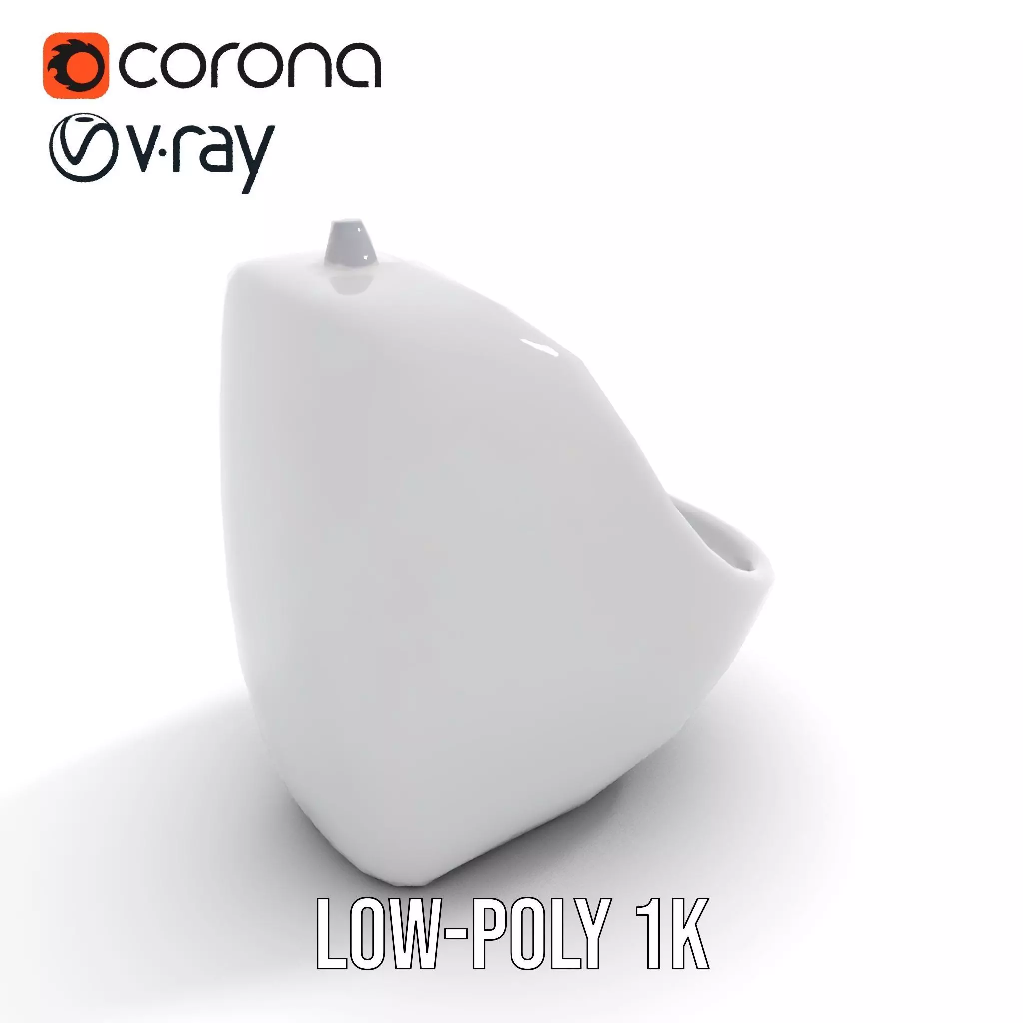 Modern White Urinal model pack Low-poly 3D model_7