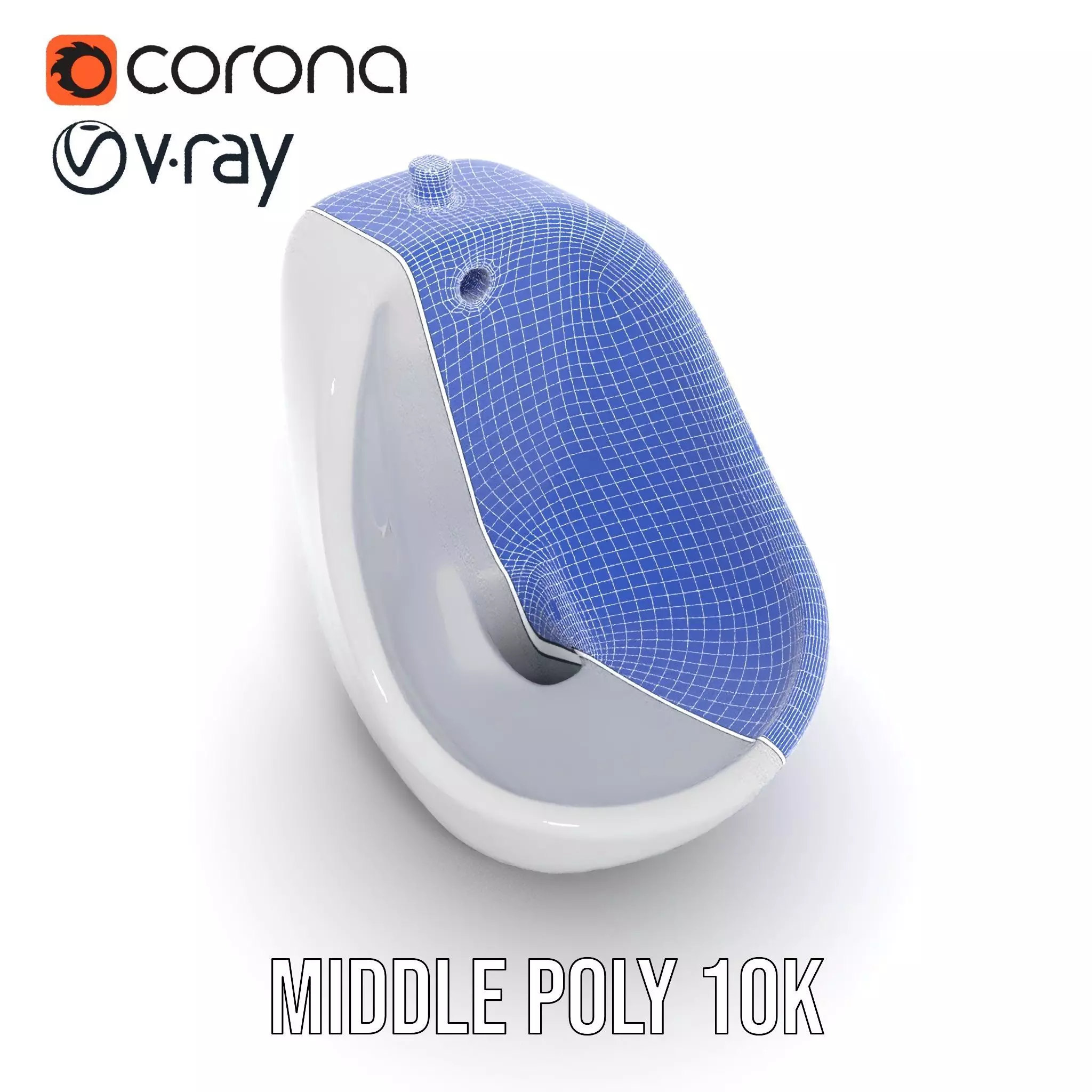 Modern White Urinal model pack Low-poly 3D model_18