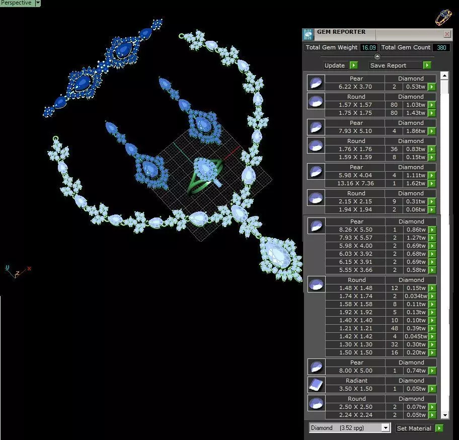 Full-set Jewelry model - Azure Symphony for Her 3D print model_6