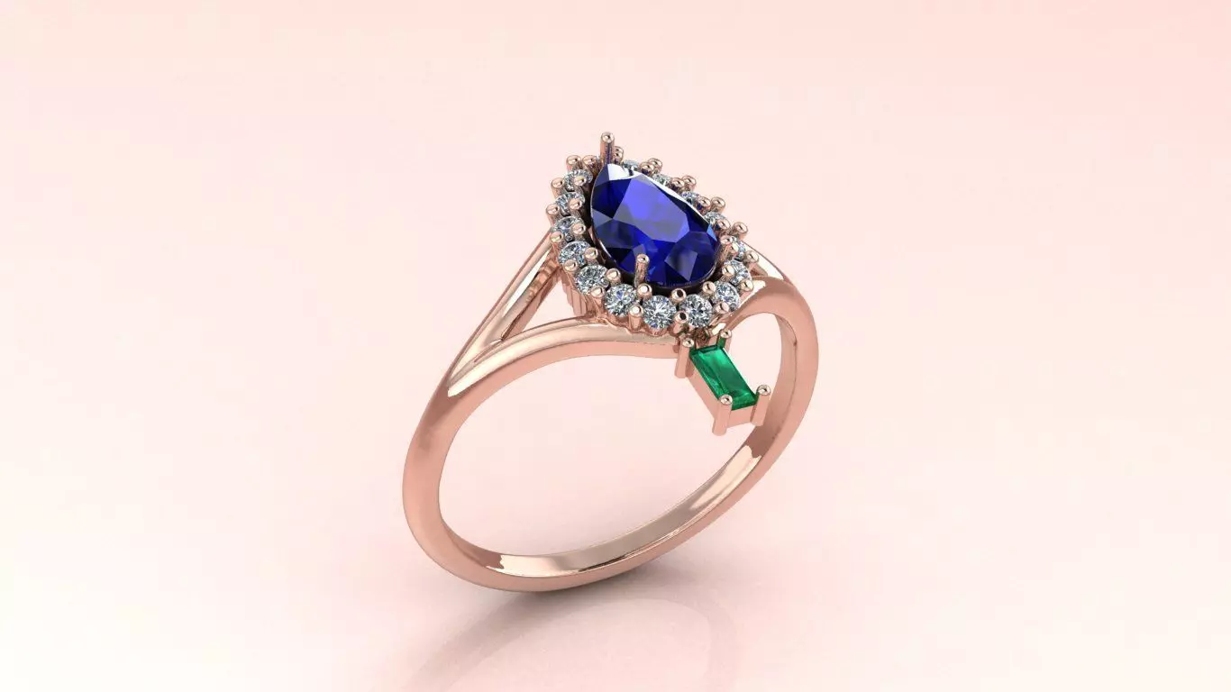 Full-set Jewelry model - Azure Symphony for Her 3D print model_2