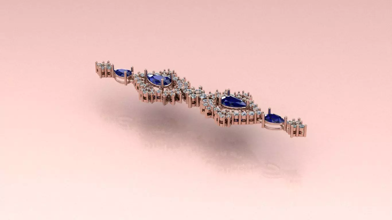 Full-set Jewelry model - Azure Symphony for Her 3D print model_34