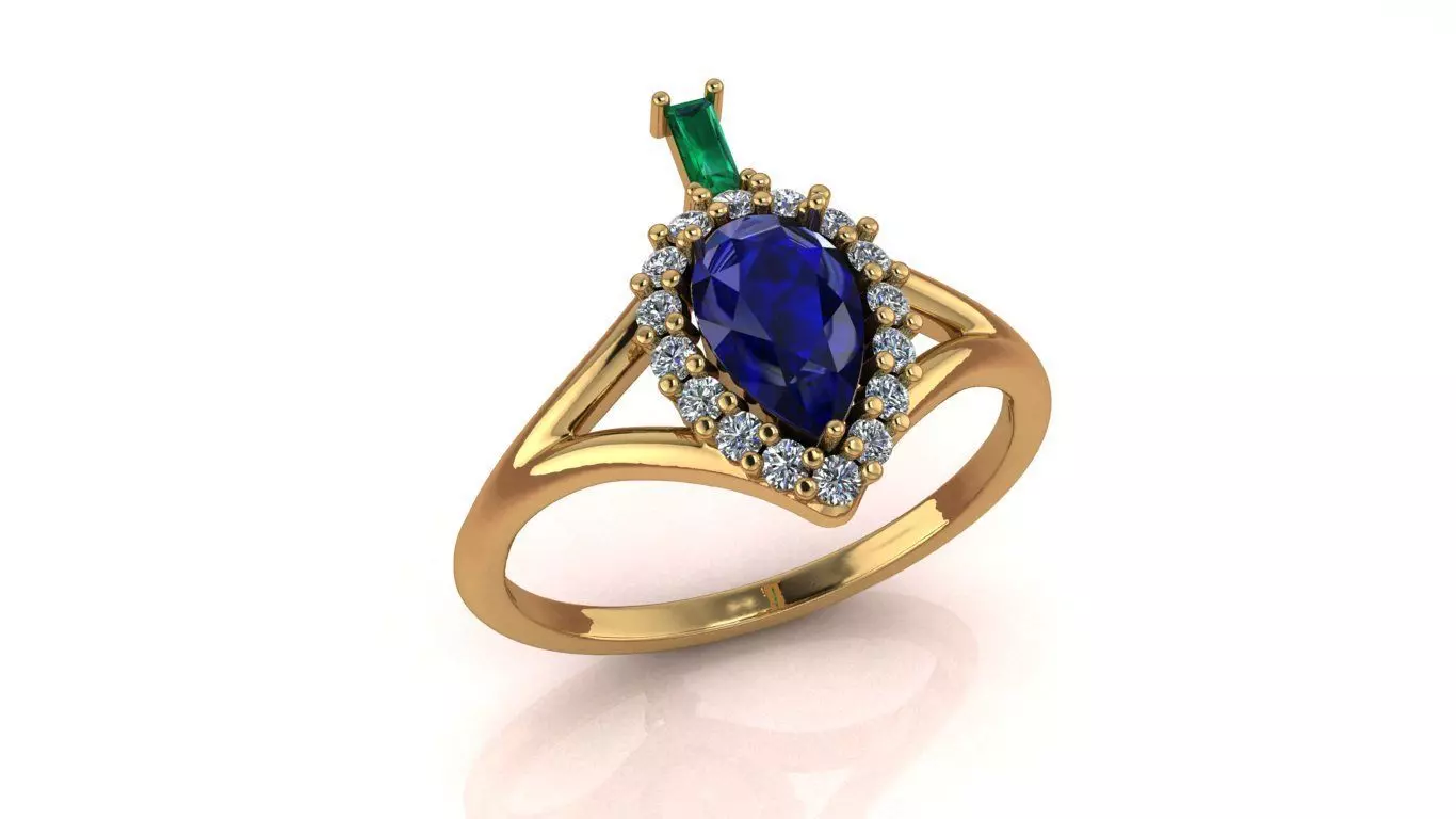 Full-set Jewelry model - Azure Symphony for Her 3D print model_3