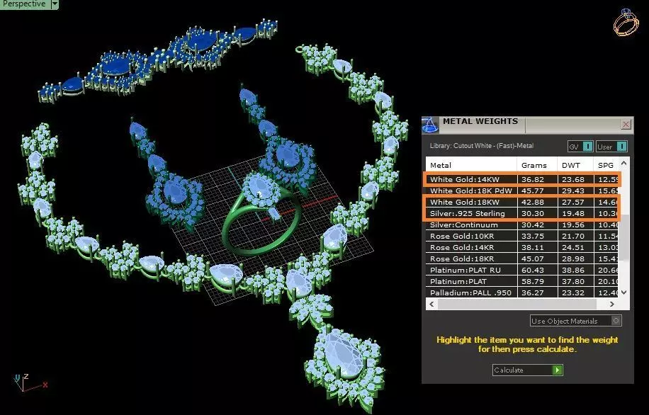 Full-set Jewelry model - Azure Symphony for Her 3D print model_5