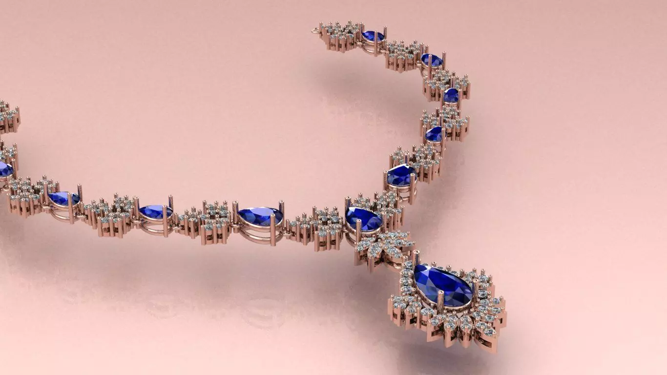 Full-set Jewelry model - Azure Symphony for Her 3D print model_32