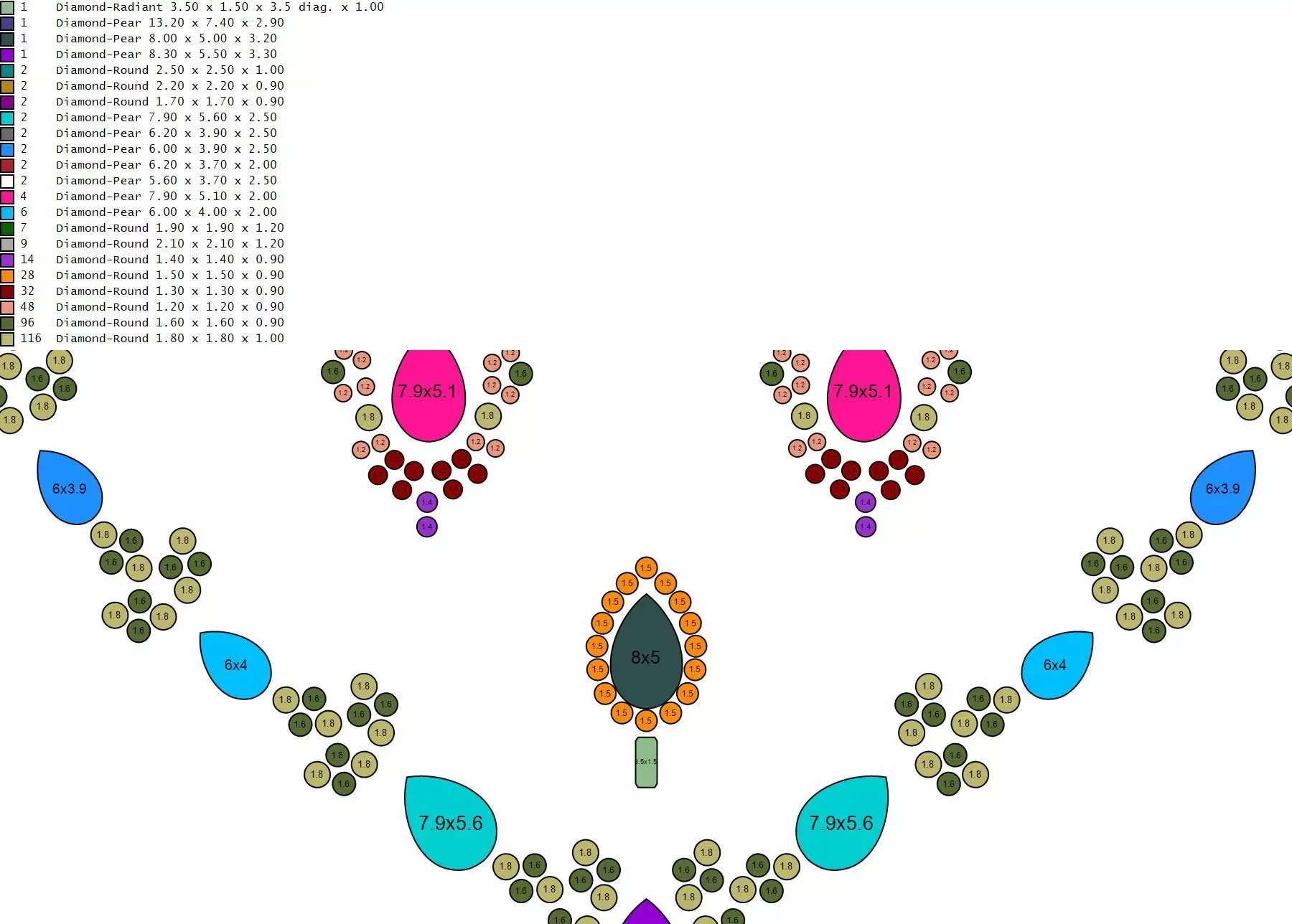 Full-set Jewelry model - Azure Symphony for Her 3D print model_8