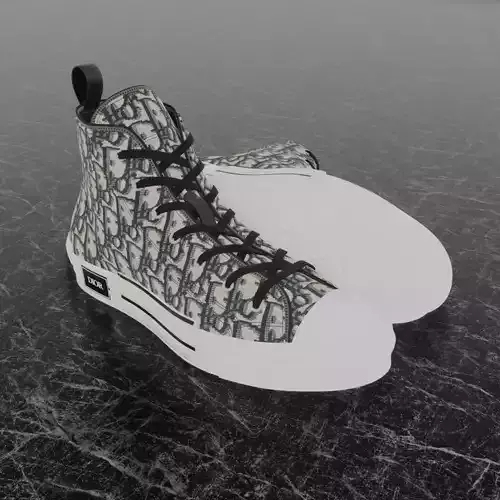 CHRISTIAN DIOR B23 LEAGUE OBLIQUE BEIGE HIGH 3D SHOES