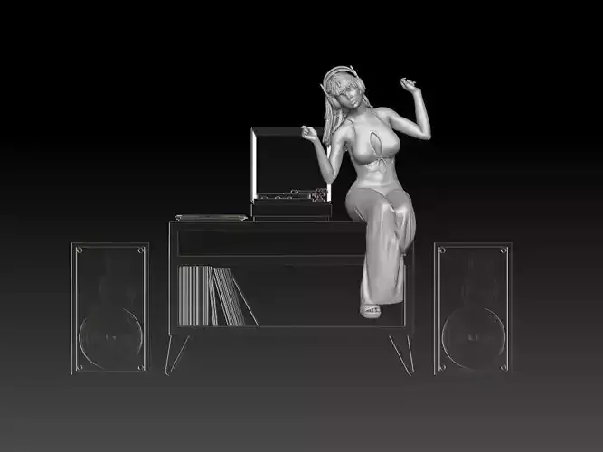 vintage vinyl disc music girl 2