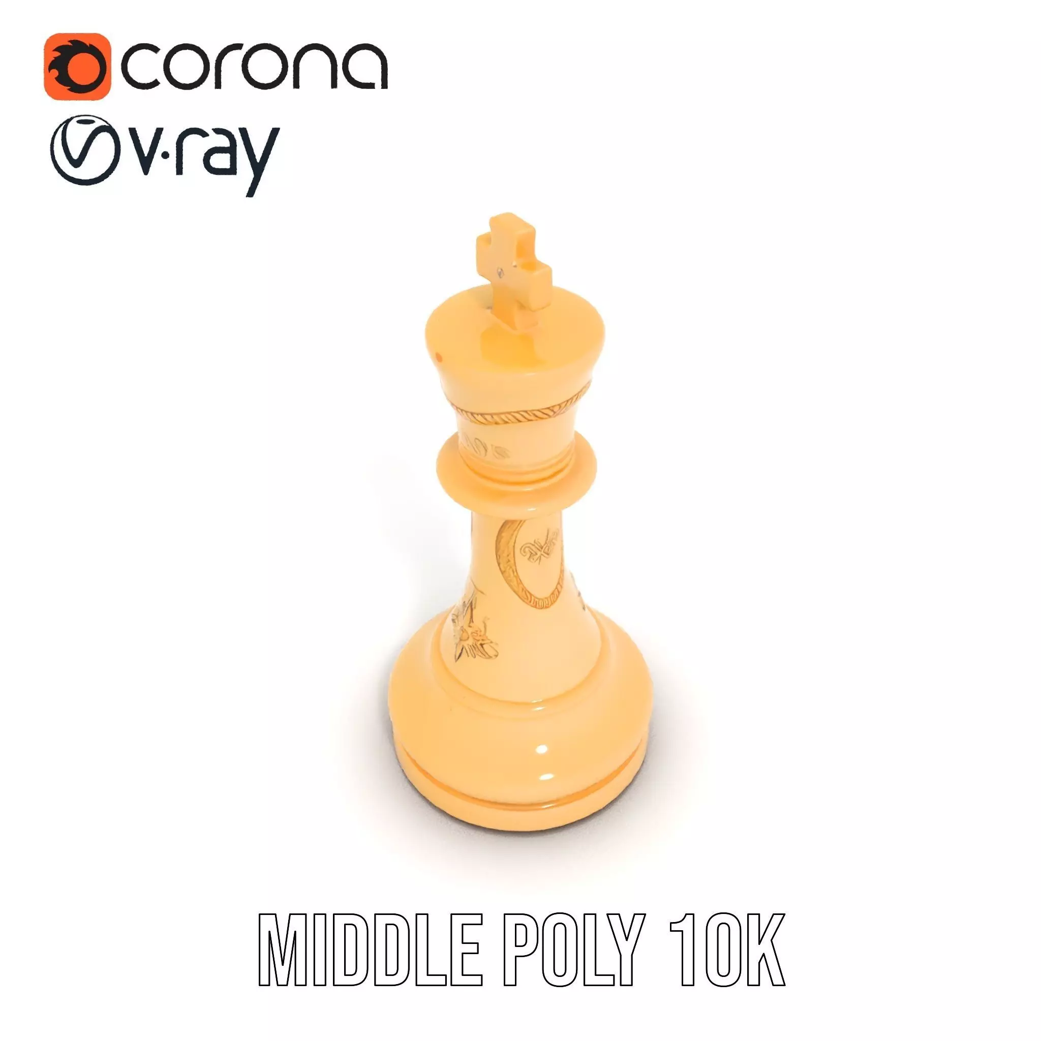 Ivory Chess King model pack Low-poly 3D model_5
