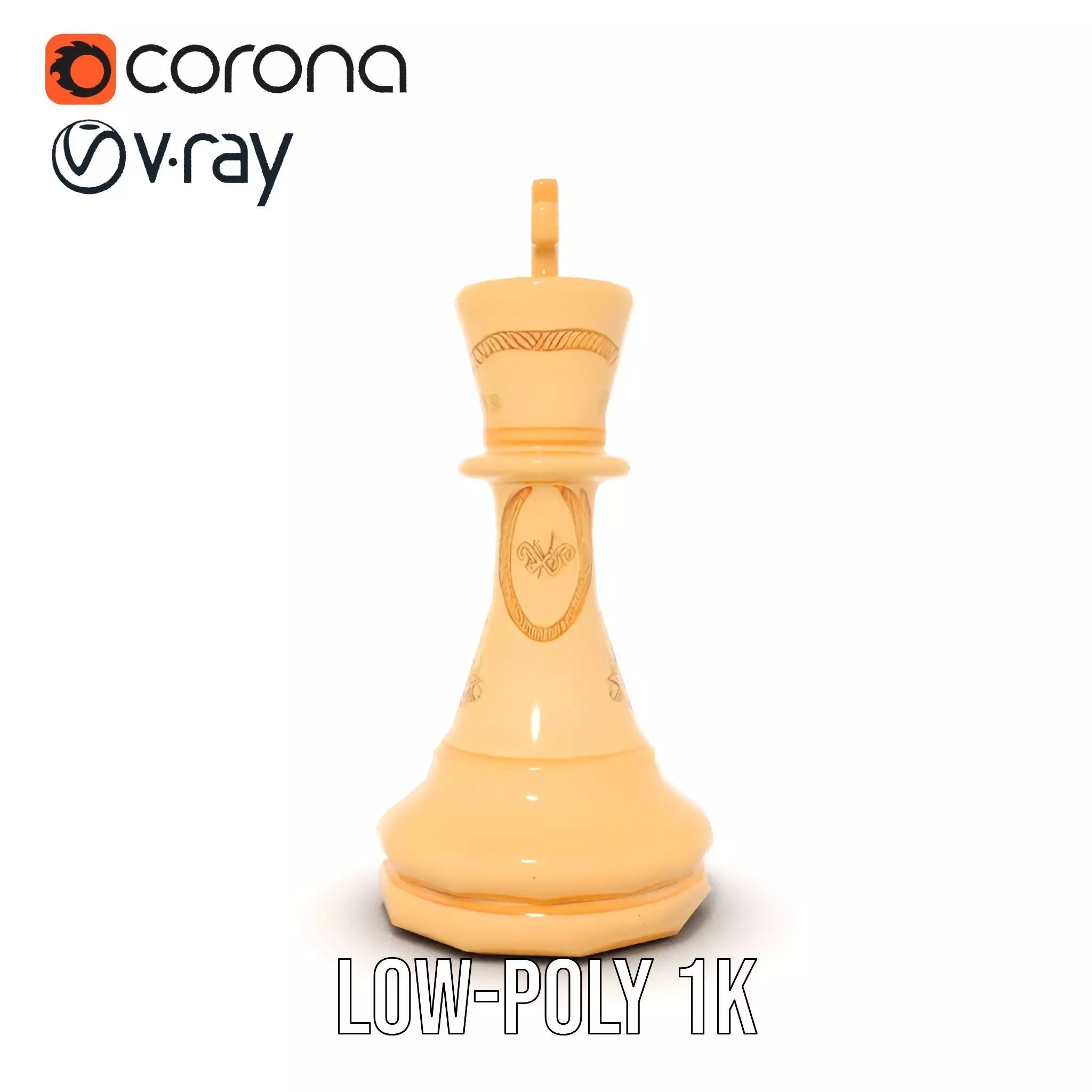 Ivory Chess King model pack Low-poly 3D model_22