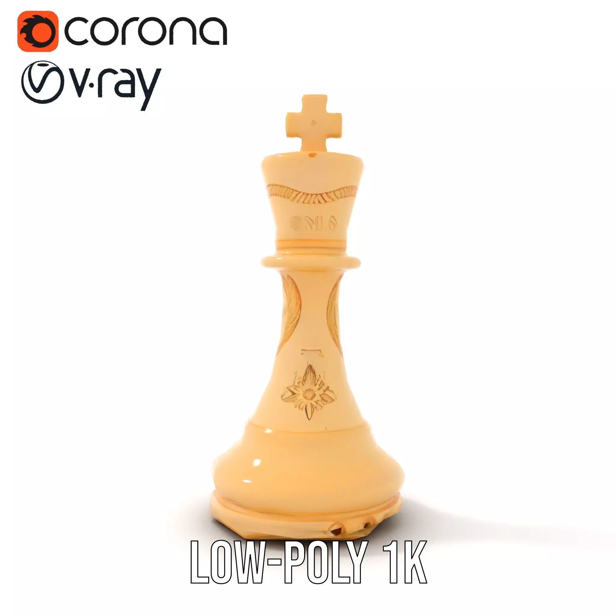 Ivory Chess King model pack Low-poly 3D model_18