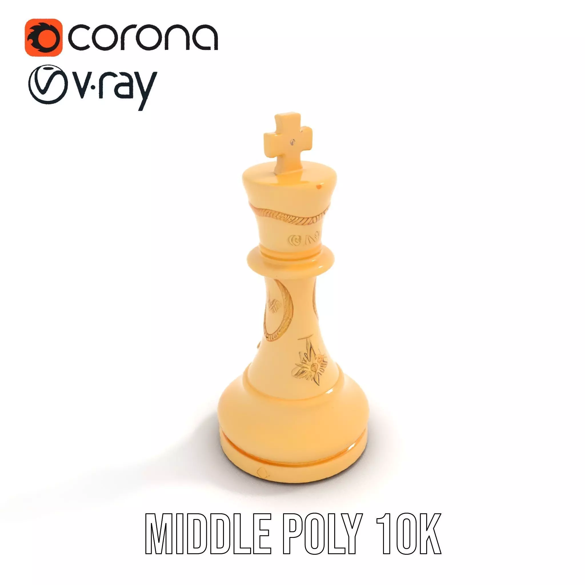 Ivory Chess King model pack Low-poly 3D model_6