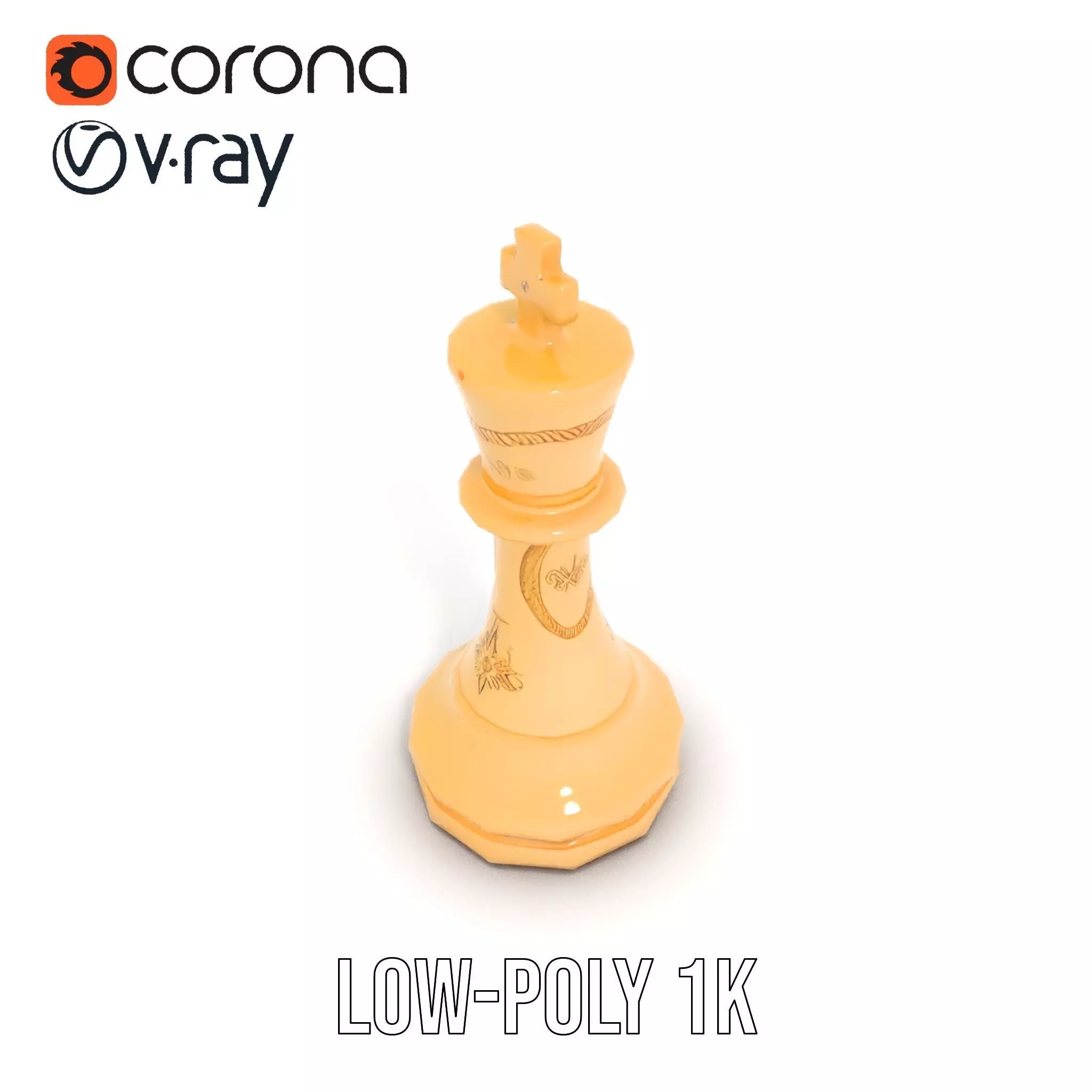 Ivory Chess King model pack Low-poly 3D model_15