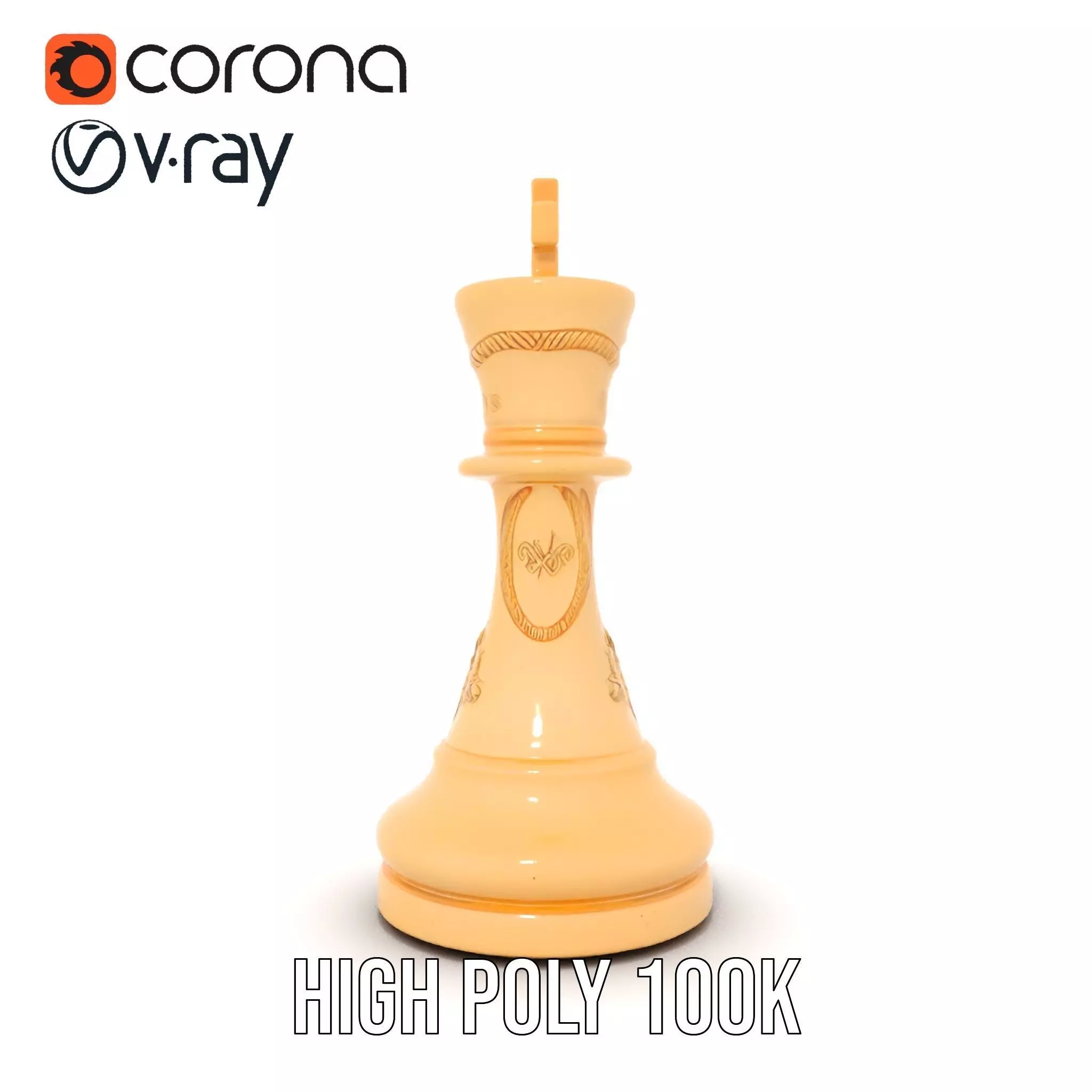 Ivory Chess King model pack Low-poly 3D model_26