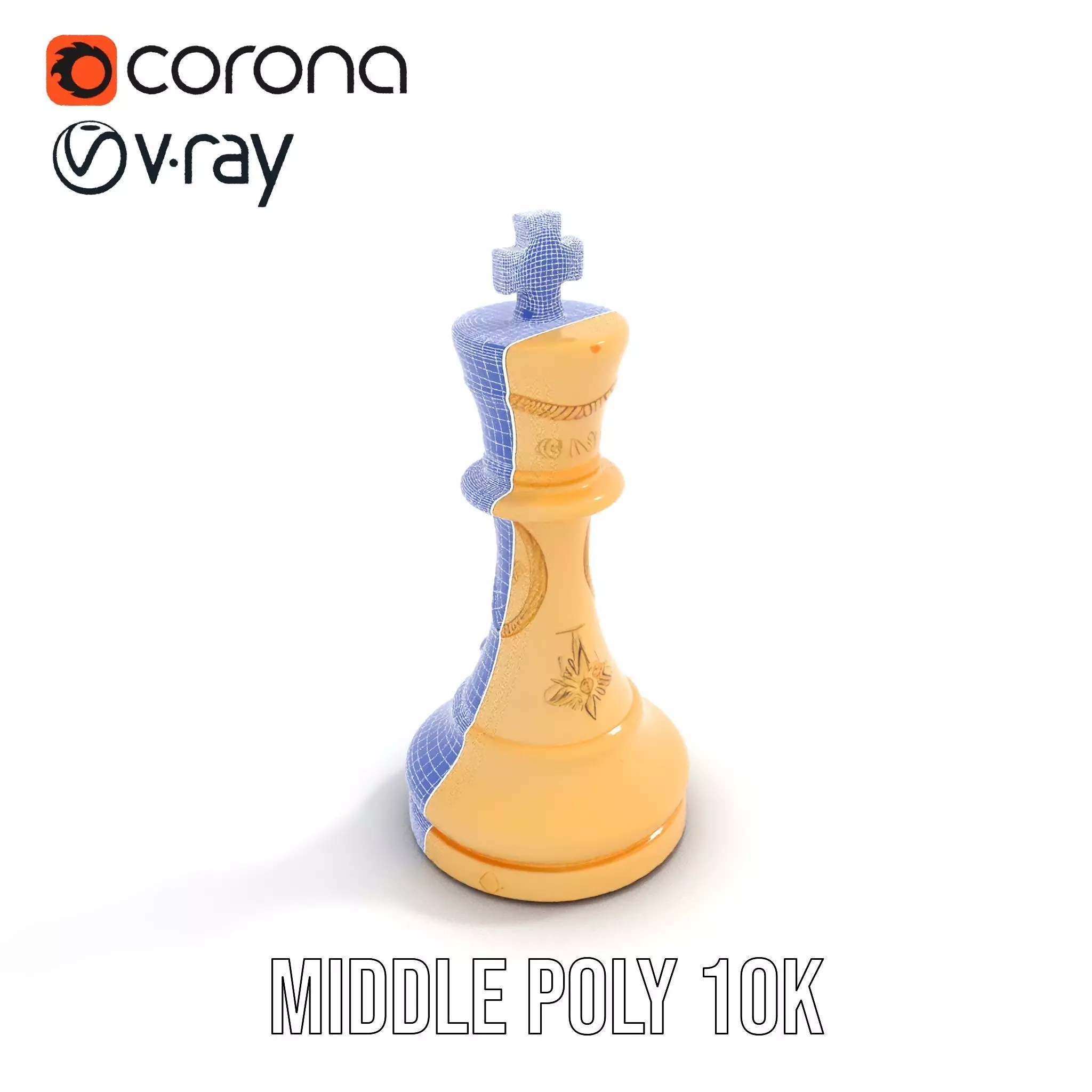 Ivory Chess King model pack Low-poly 3D model_19