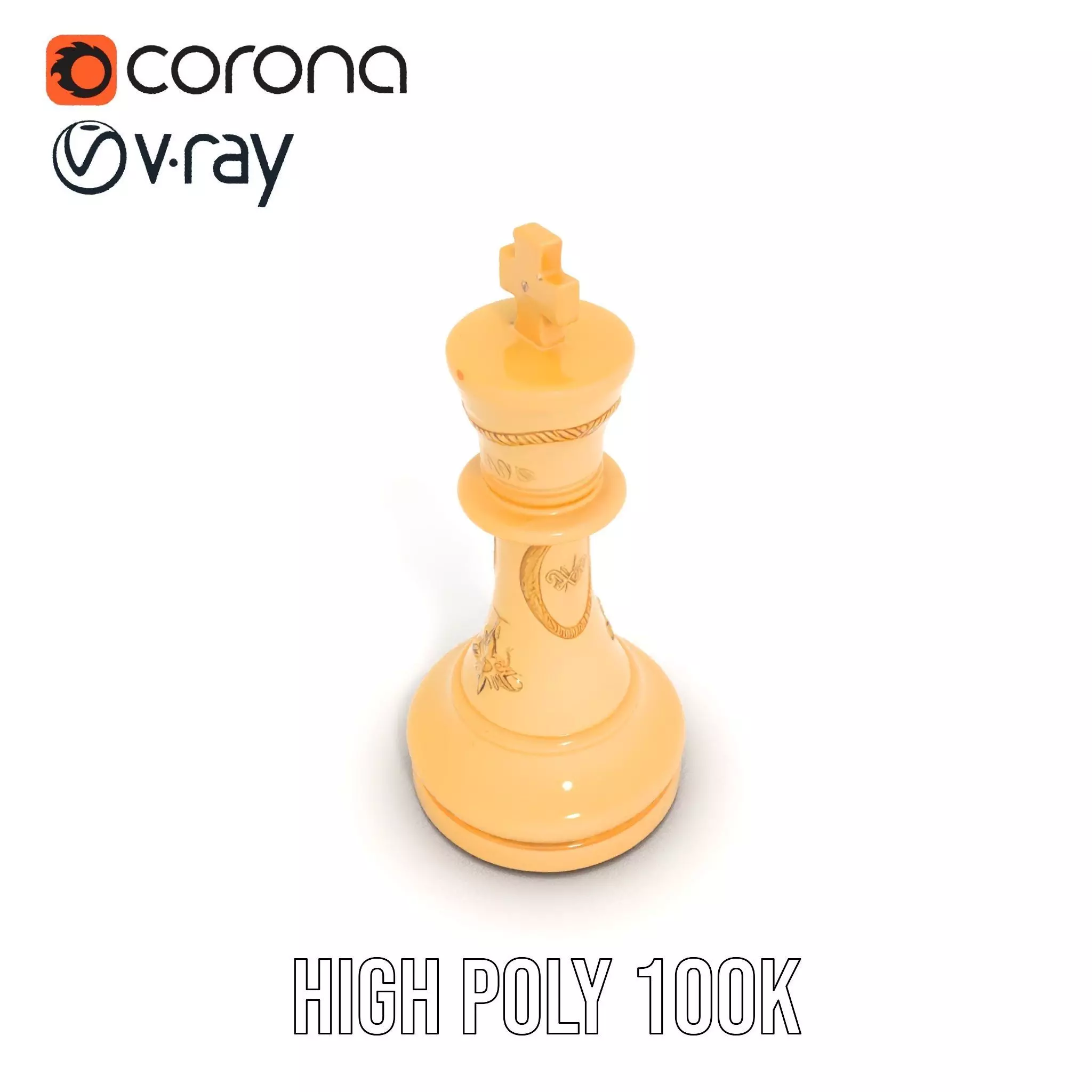 Ivory Chess King model pack Low-poly 3D model_13