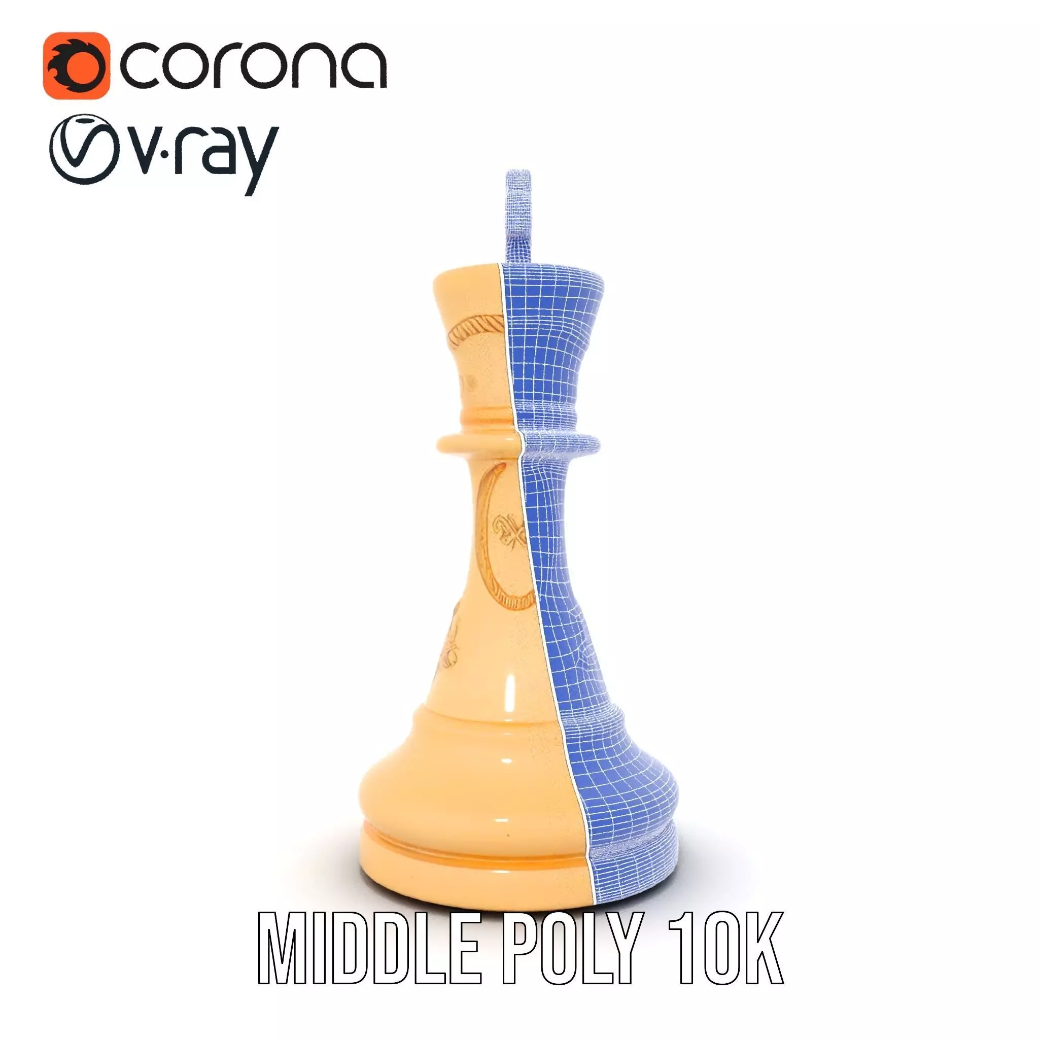 Ivory Chess King model pack Low-poly 3D model_30