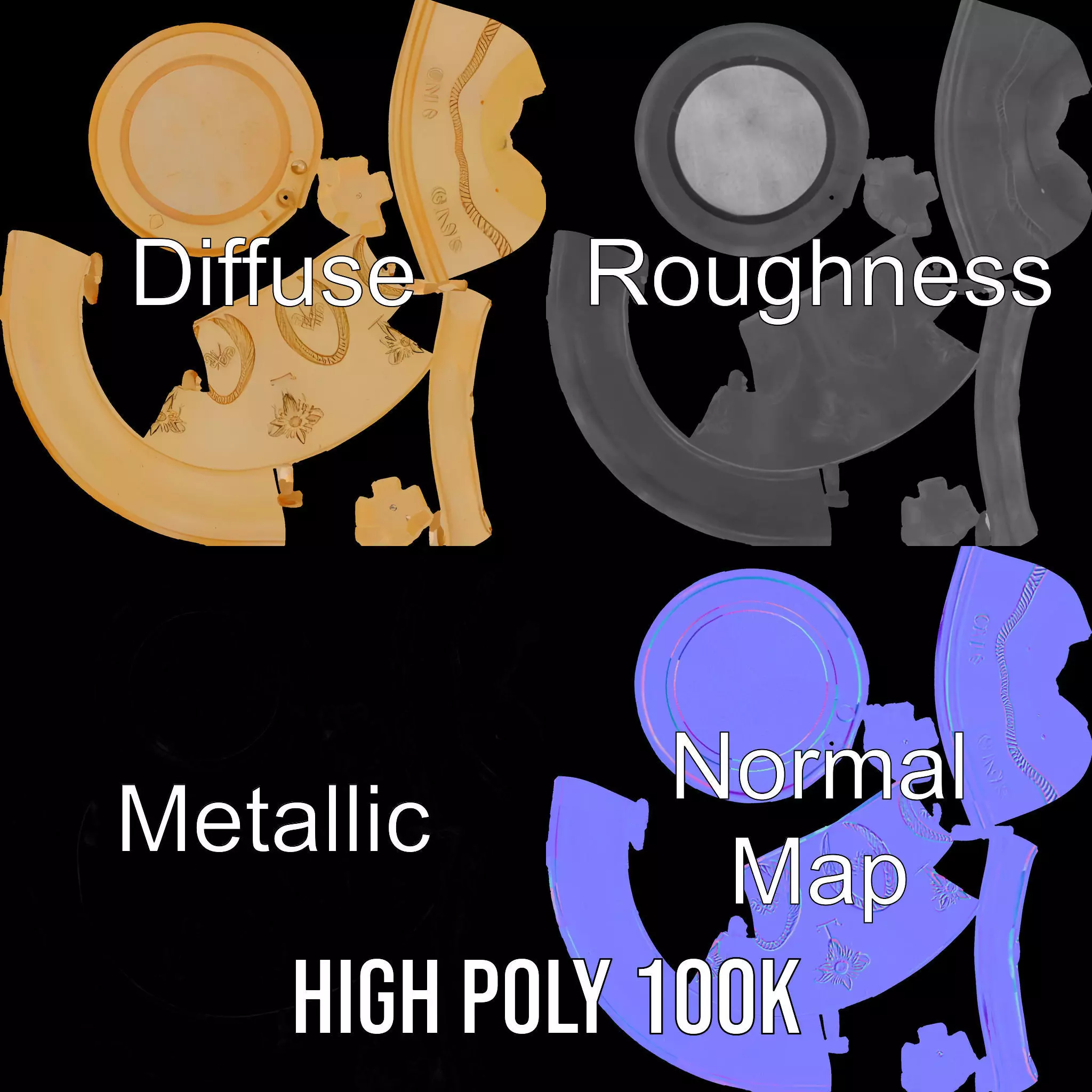 Ivory Chess King model pack Low-poly 3D model_3