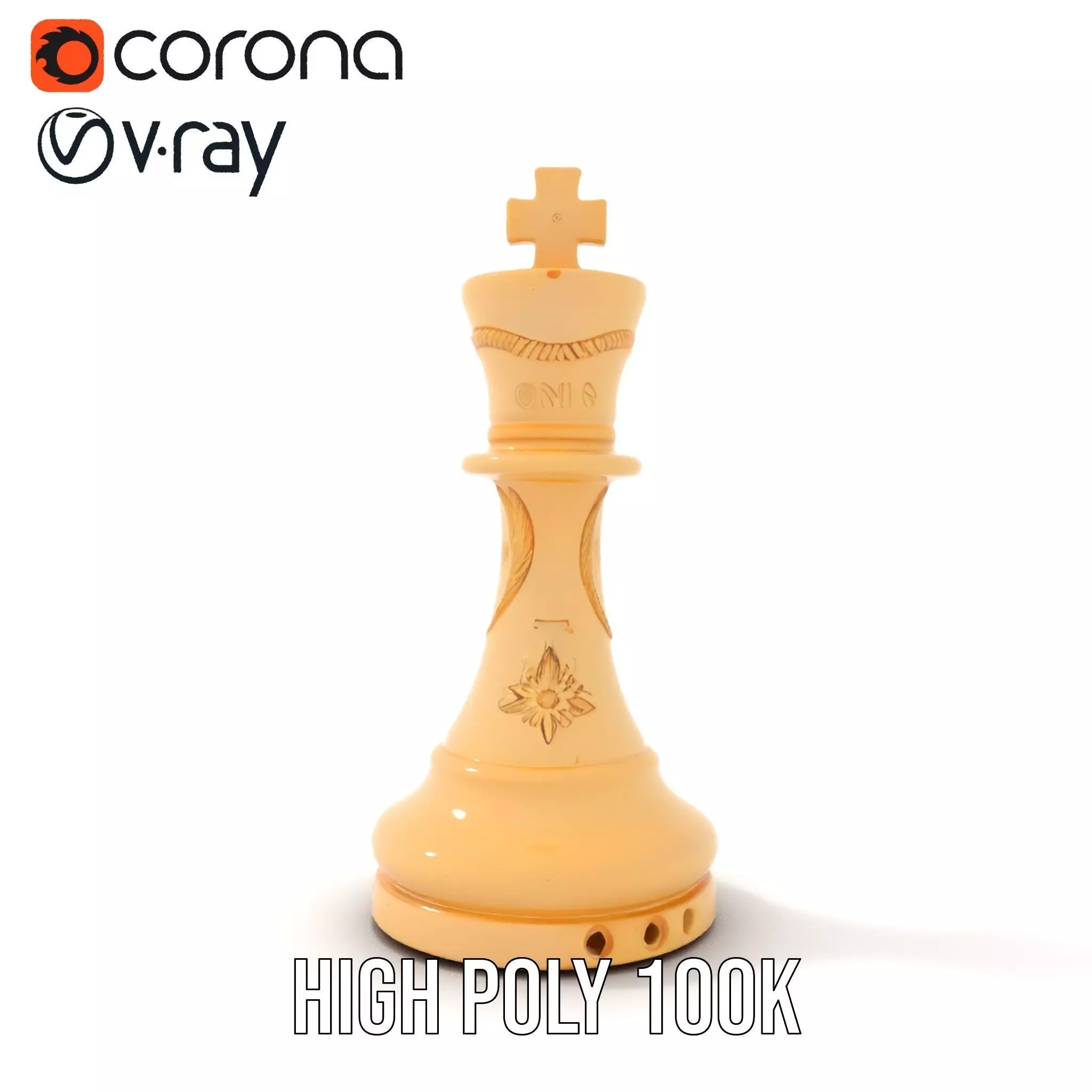 Ivory Chess King model pack Low-poly 3D model_23