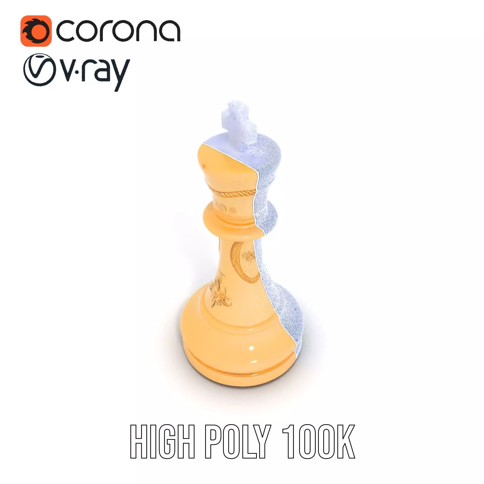 Ivory Chess King model pack Low-poly 3D model_29