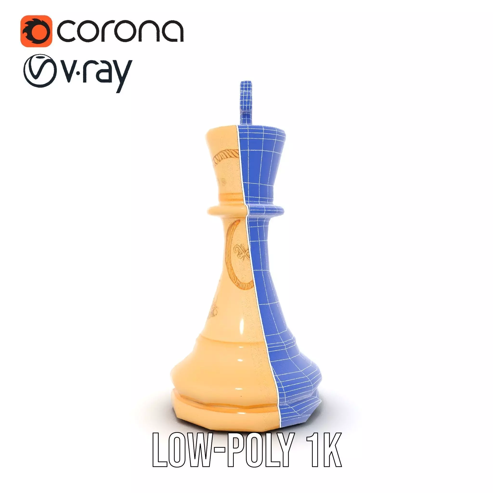 Ivory Chess King model pack Low-poly 3D model_12