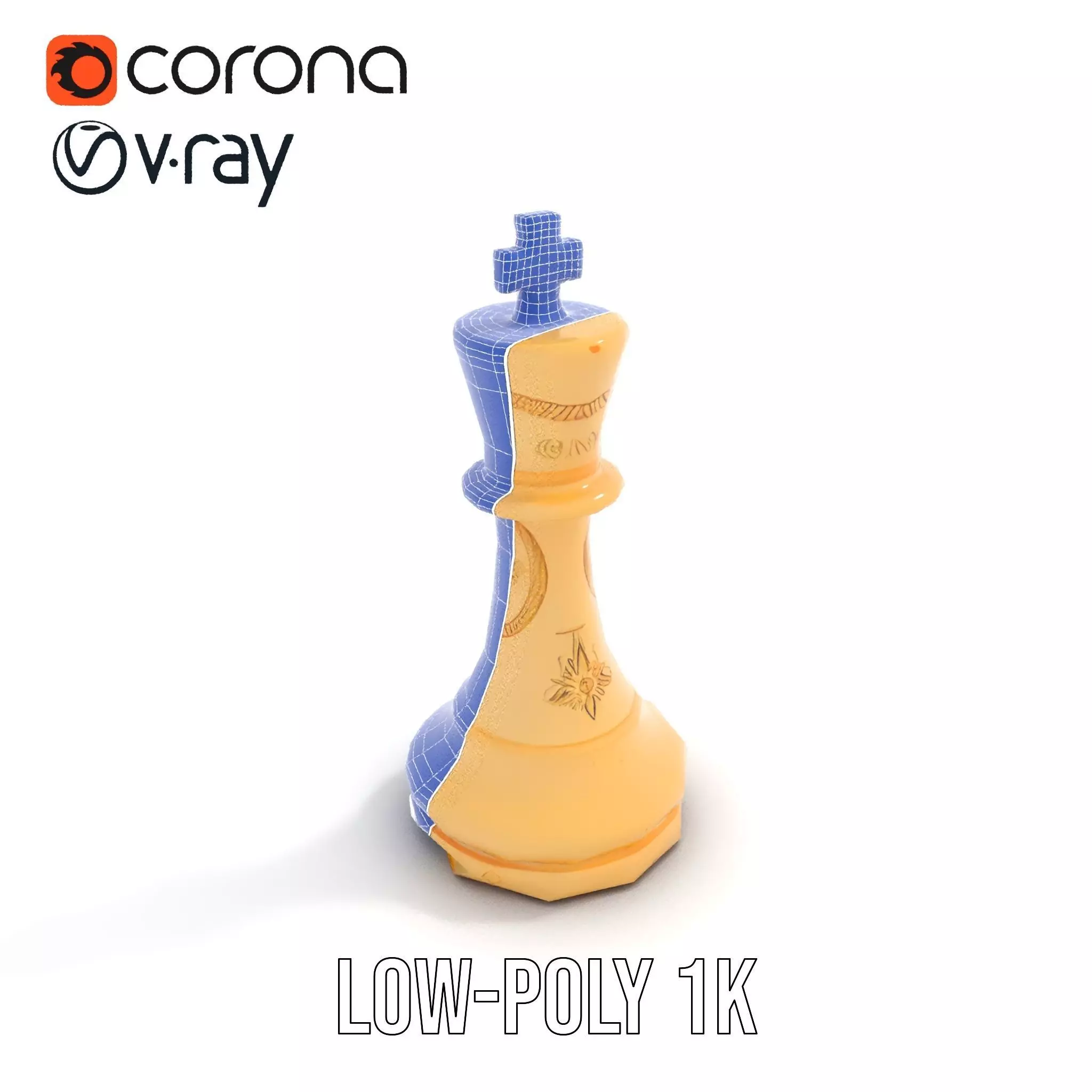 Ivory Chess King model pack Low-poly 3D model_20