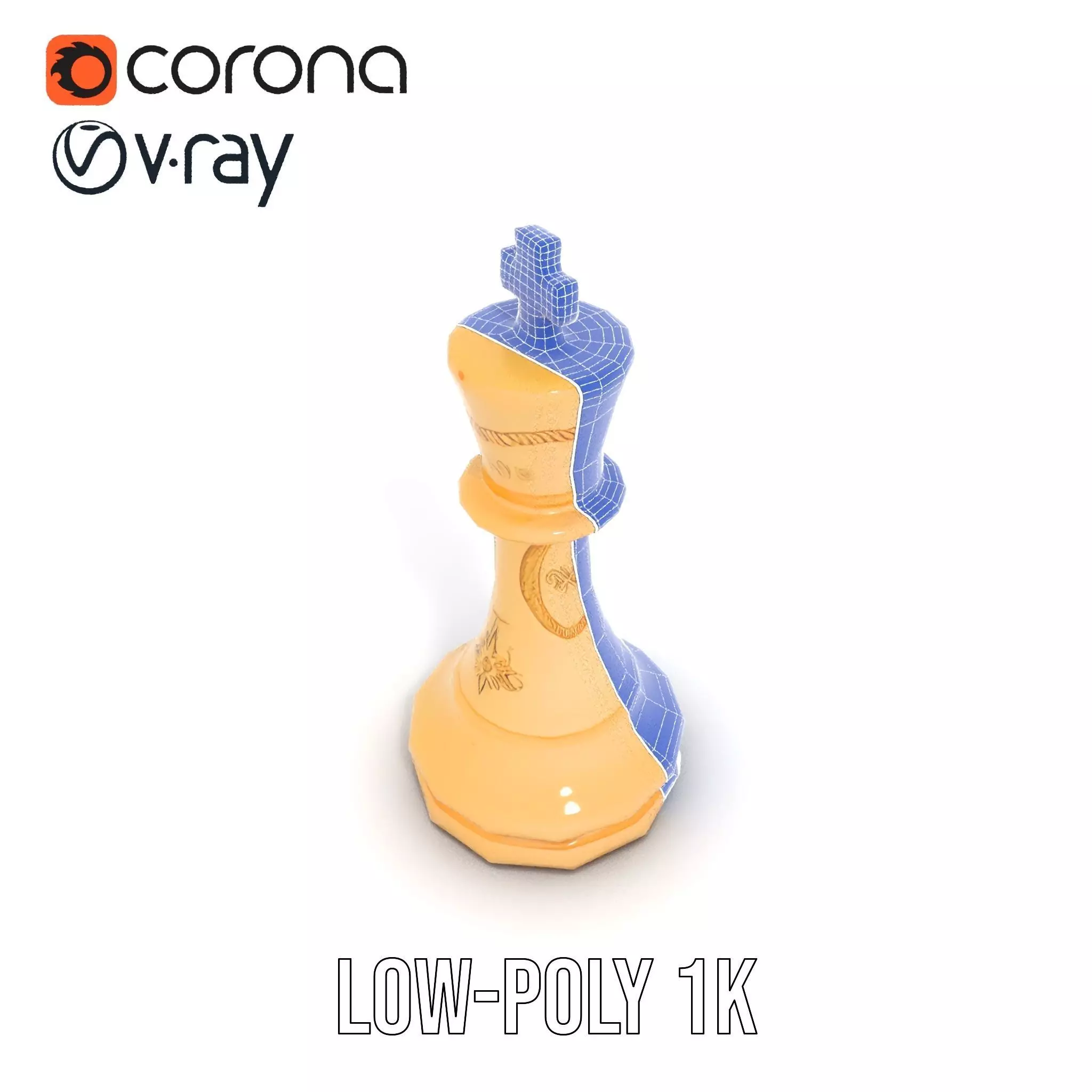 Ivory Chess King model pack Low-poly 3D model_25