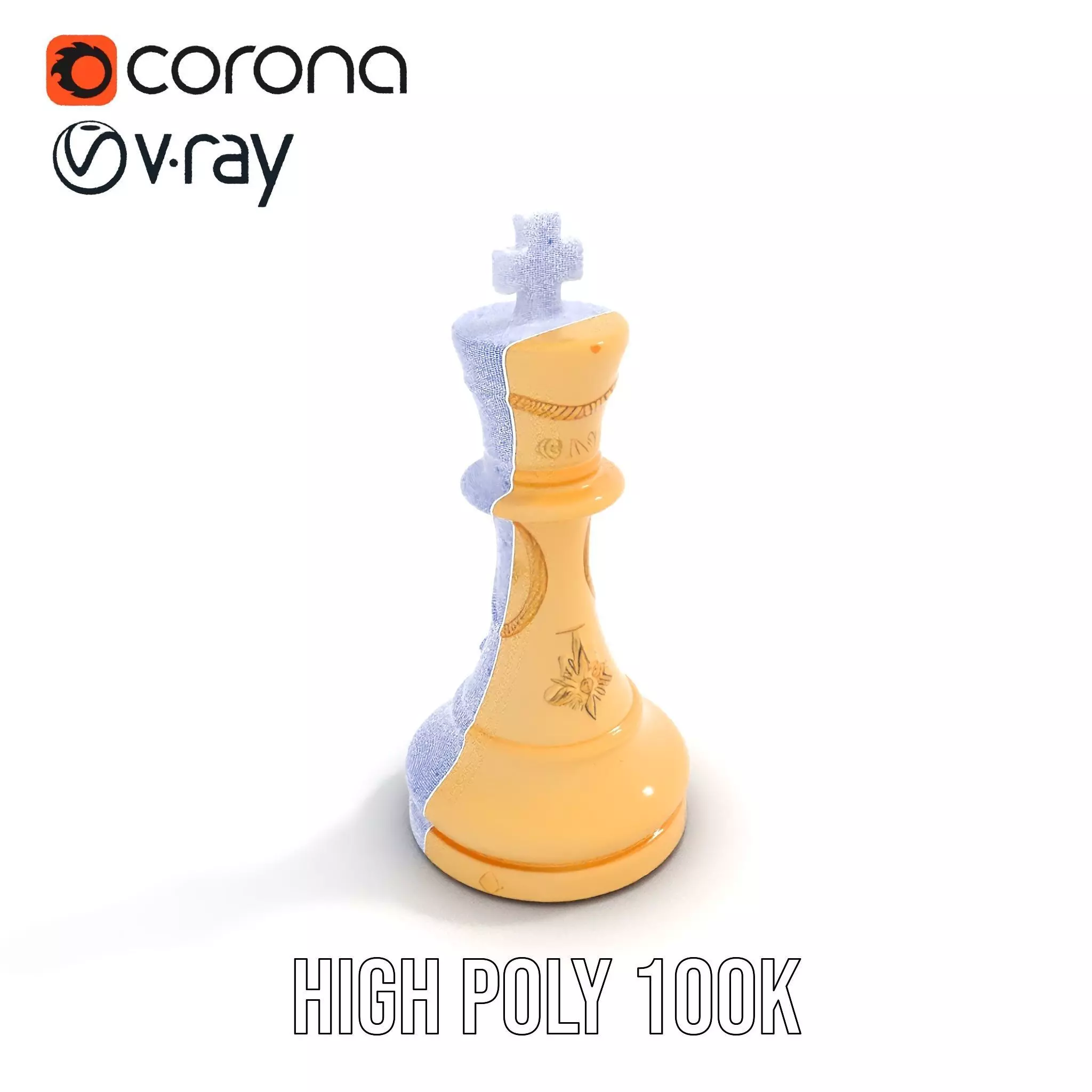 Ivory Chess King model pack Low-poly 3D model_32