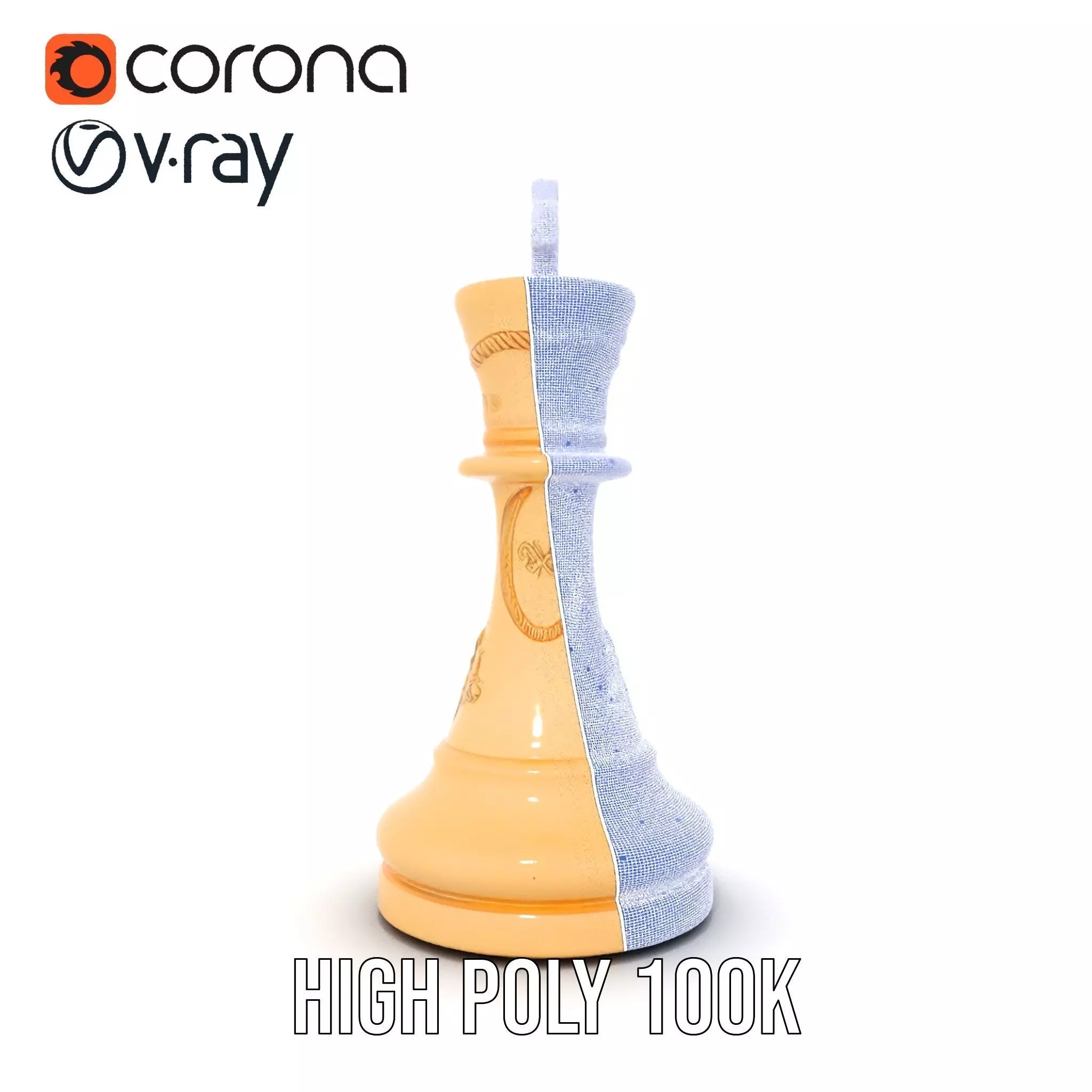 Ivory Chess King model pack Low-poly 3D model_34