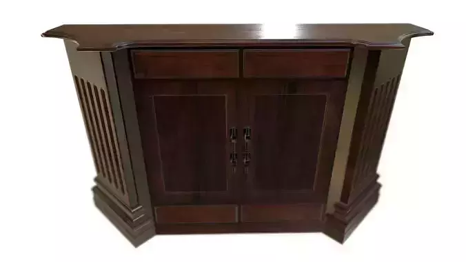 Wooden Corner Cabinet Low-poly 3D model