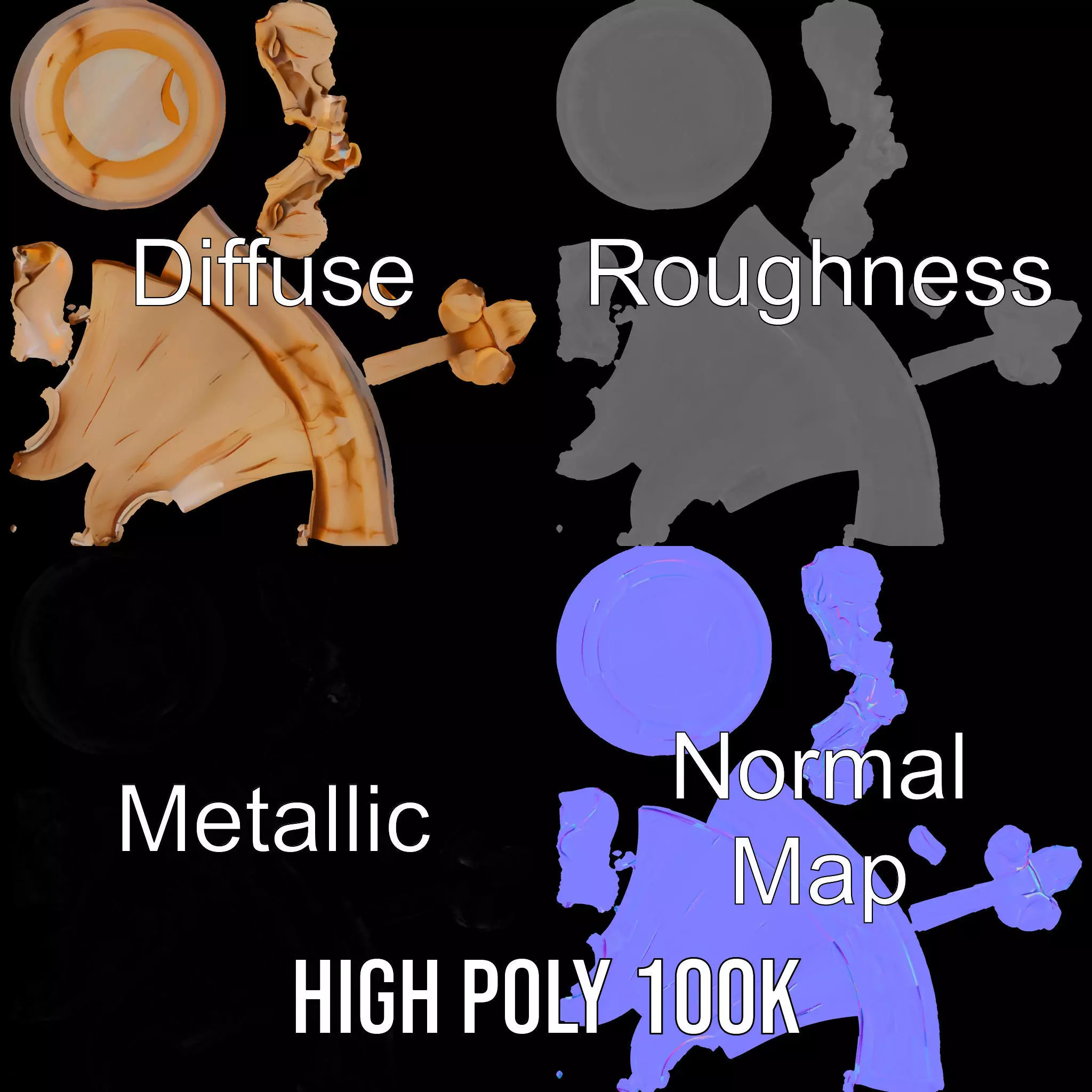 Elegant Ivory Knight model pack Low-poly 3D model_3