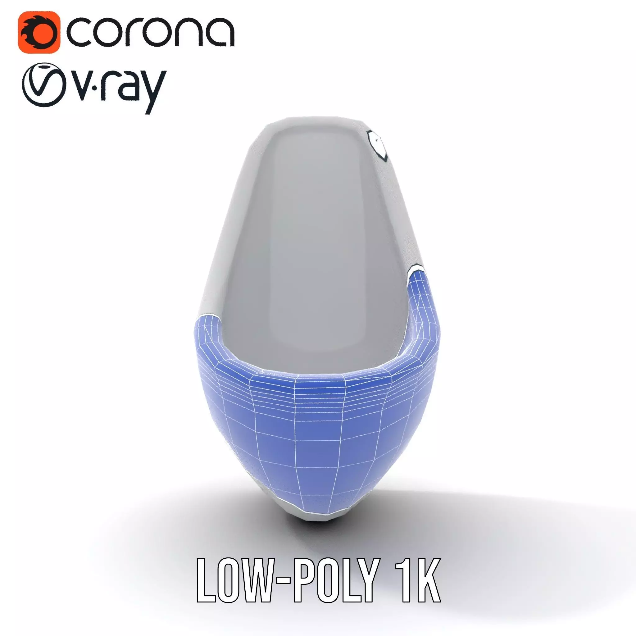 Sleek White Urinal model pack Low-poly 3D model_22