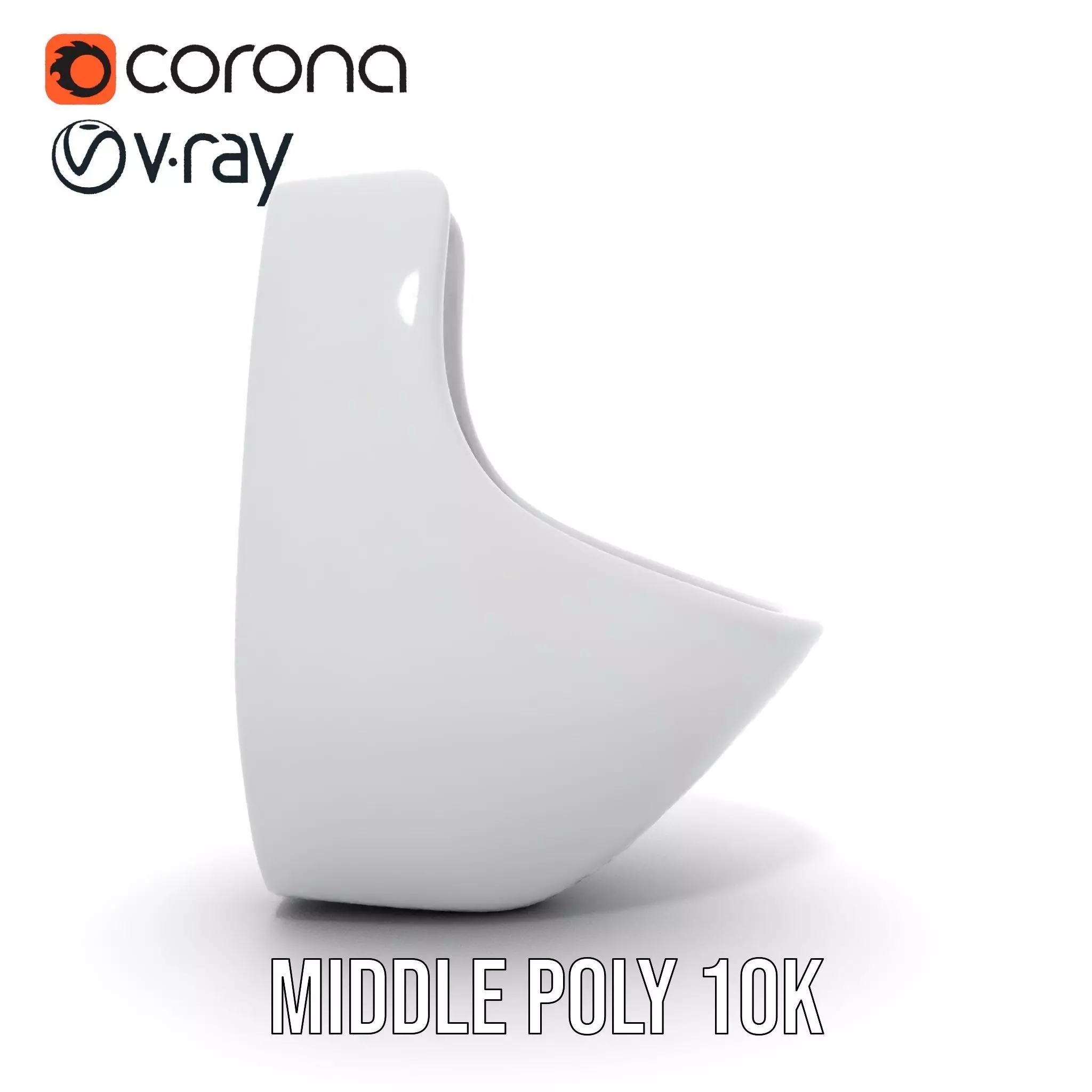 Sleek White Urinal model pack Low-poly 3D model_11