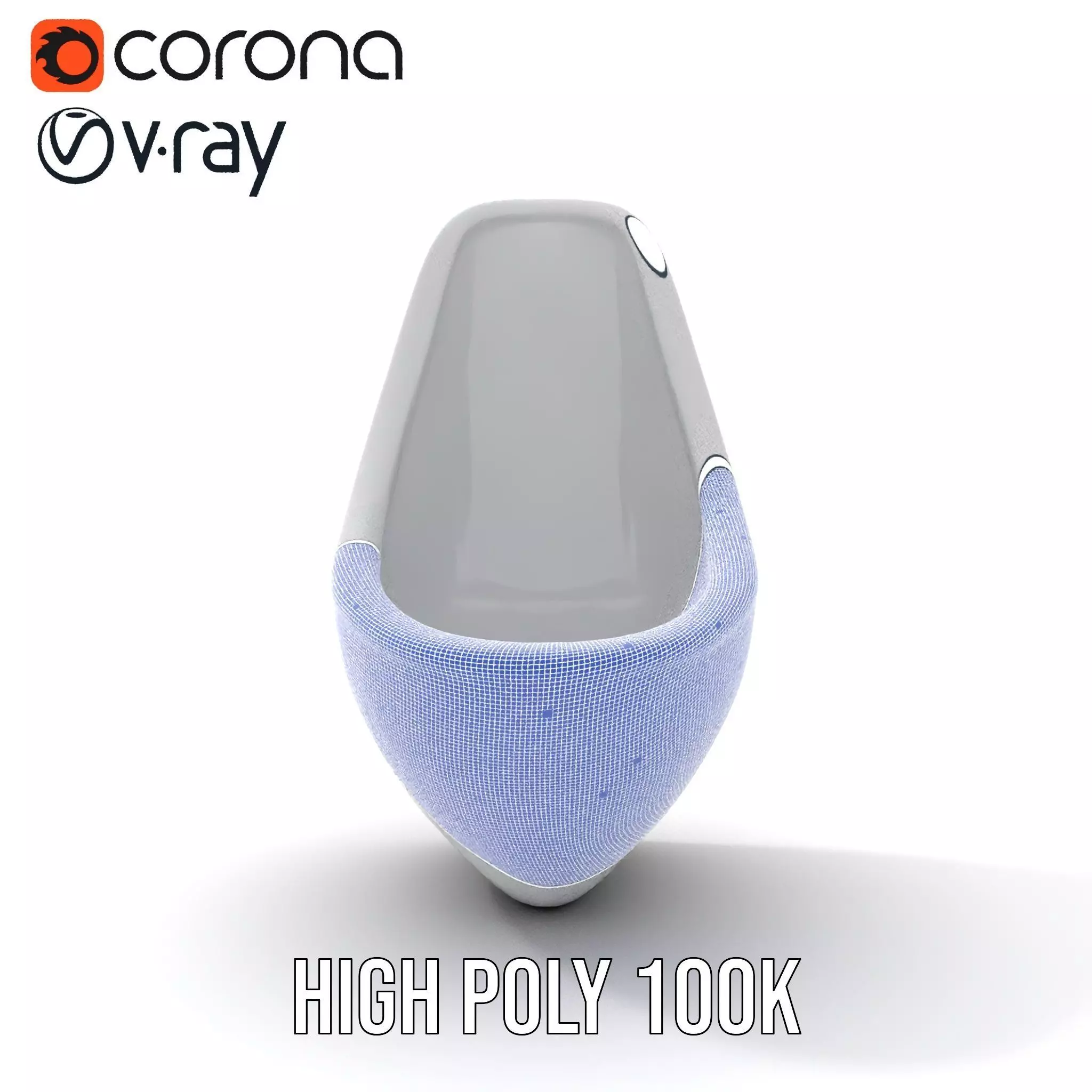 Sleek White Urinal model pack Low-poly 3D model_34