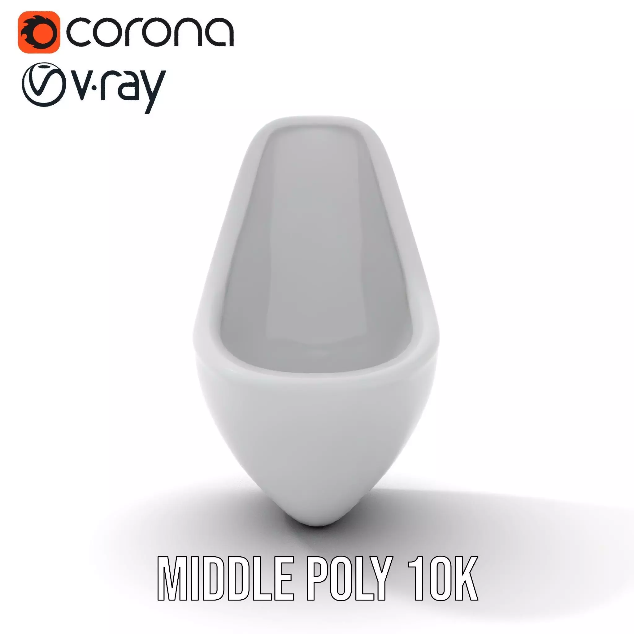 Sleek White Urinal model pack Low-poly 3D model_6