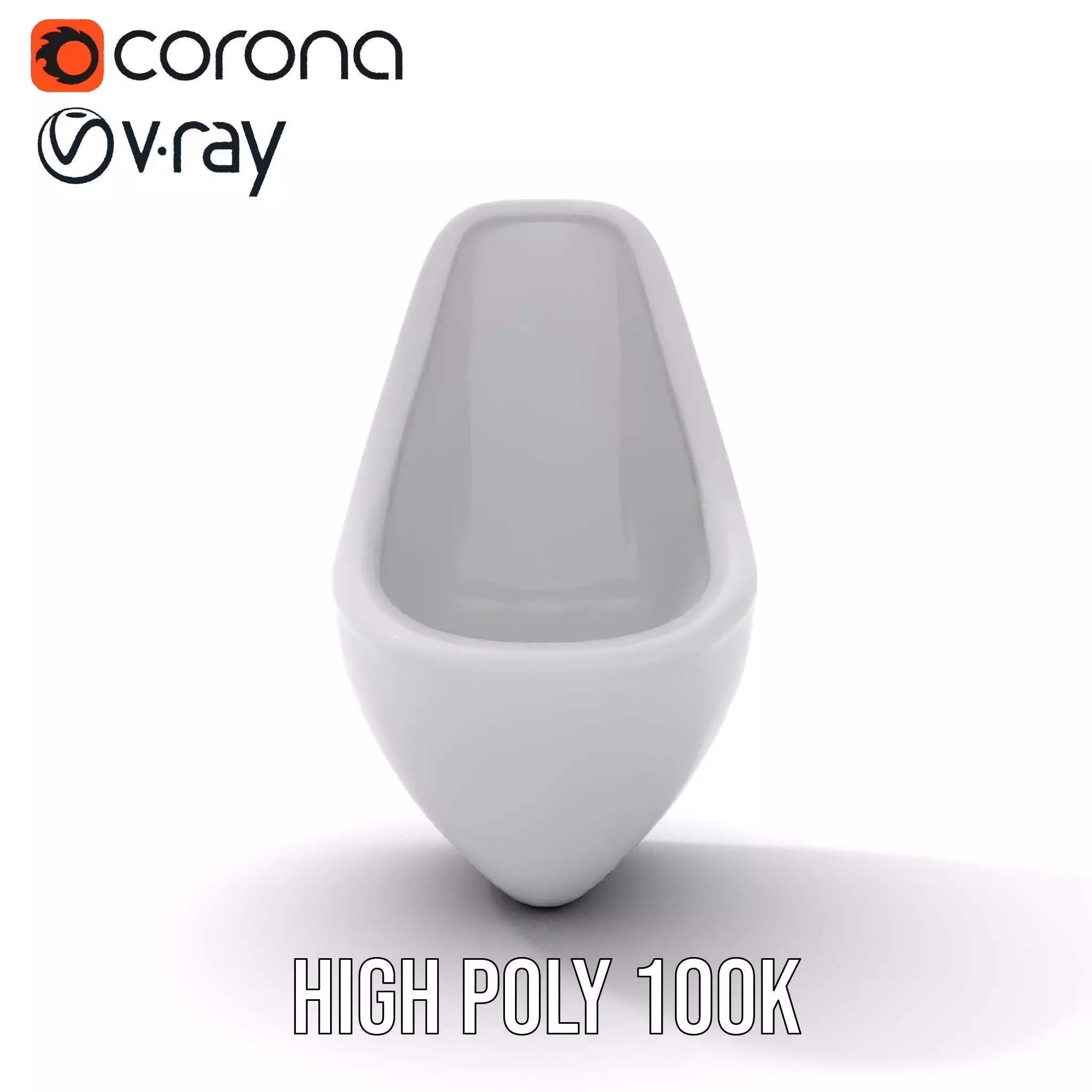 Sleek White Urinal model pack Low-poly 3D model_31