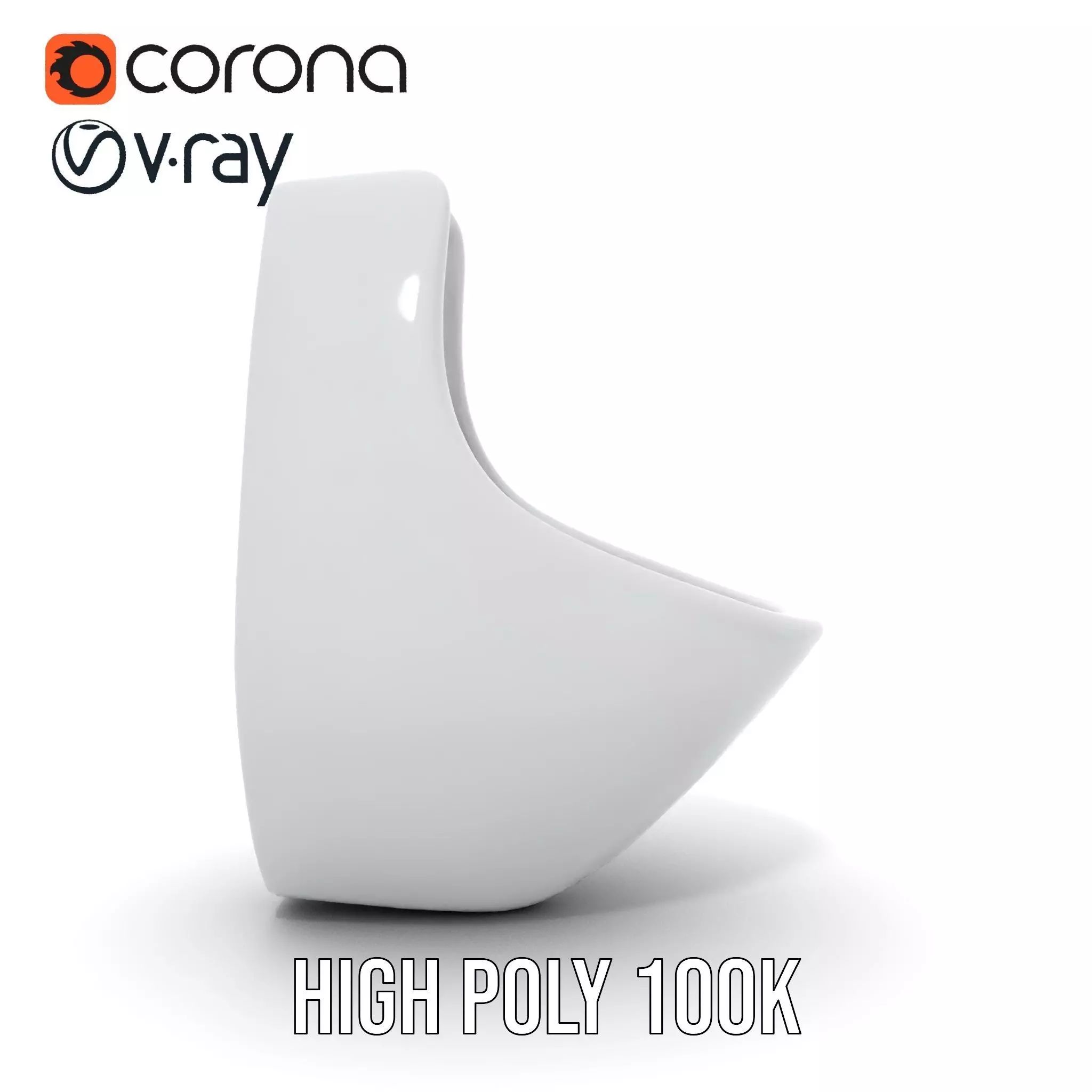 Sleek White Urinal model pack Low-poly 3D model_20