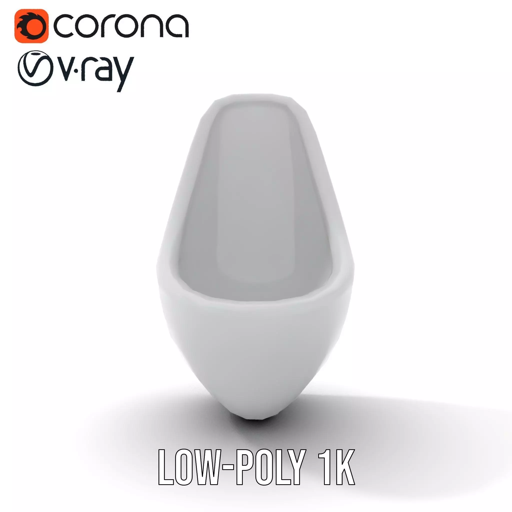 Sleek White Urinal model pack Low-poly 3D model_9