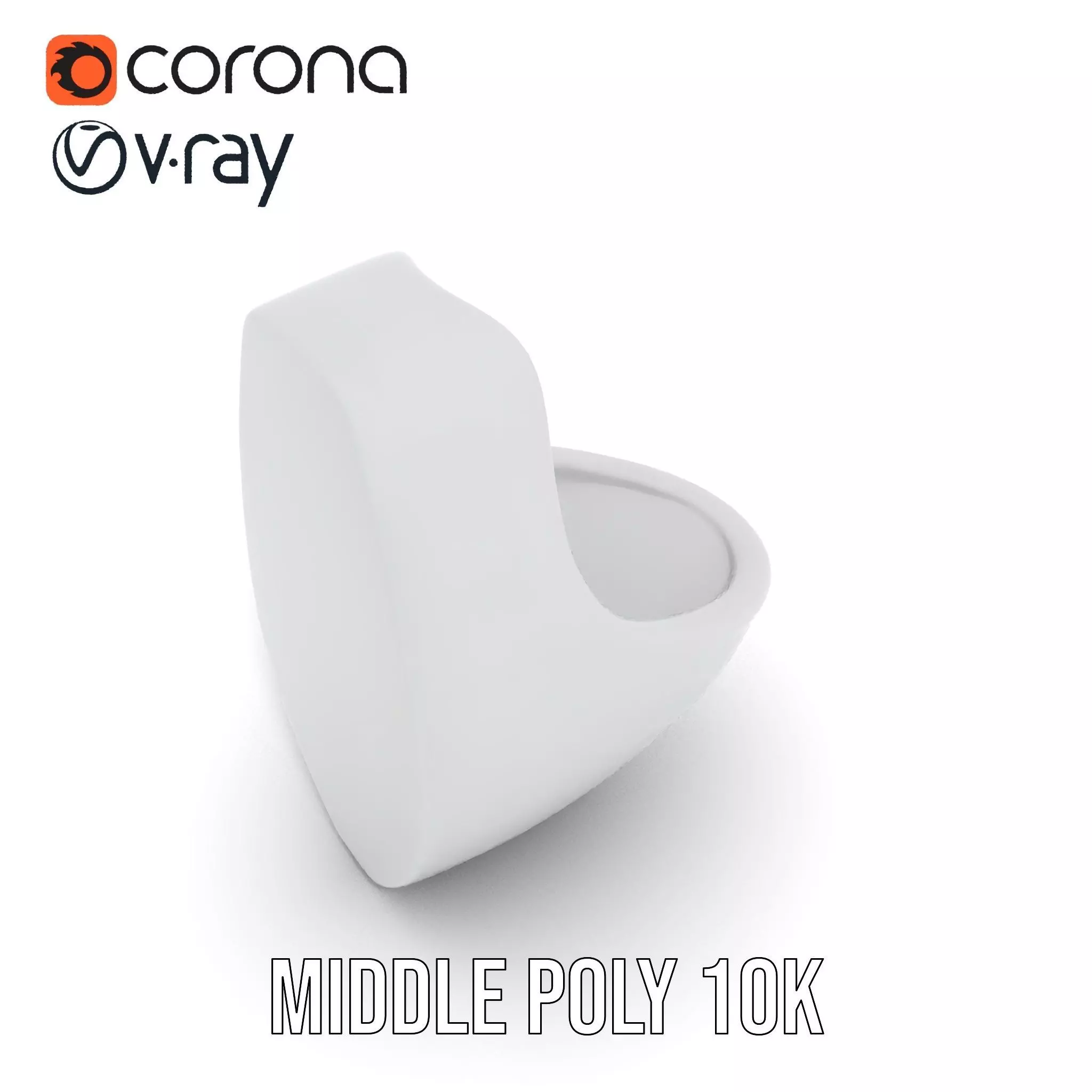 Sleek White Urinal model pack Low-poly 3D model_18