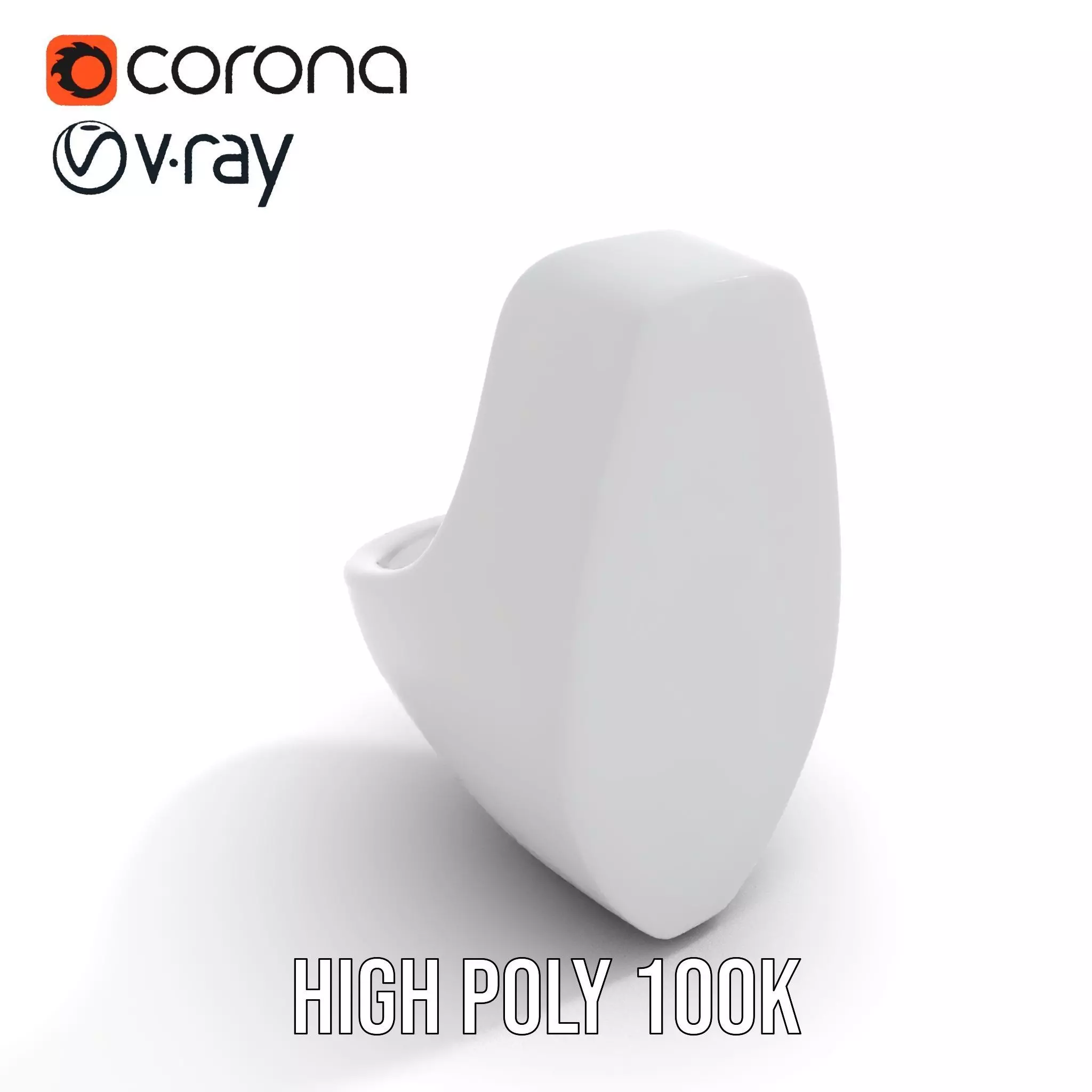 Sleek White Urinal model pack Low-poly 3D model_28