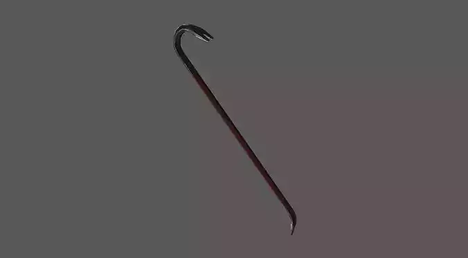 A simple black hook shaped object against a gray background
