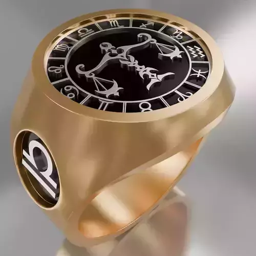 Spring zodiak symbol ring 3D model for 3D printing