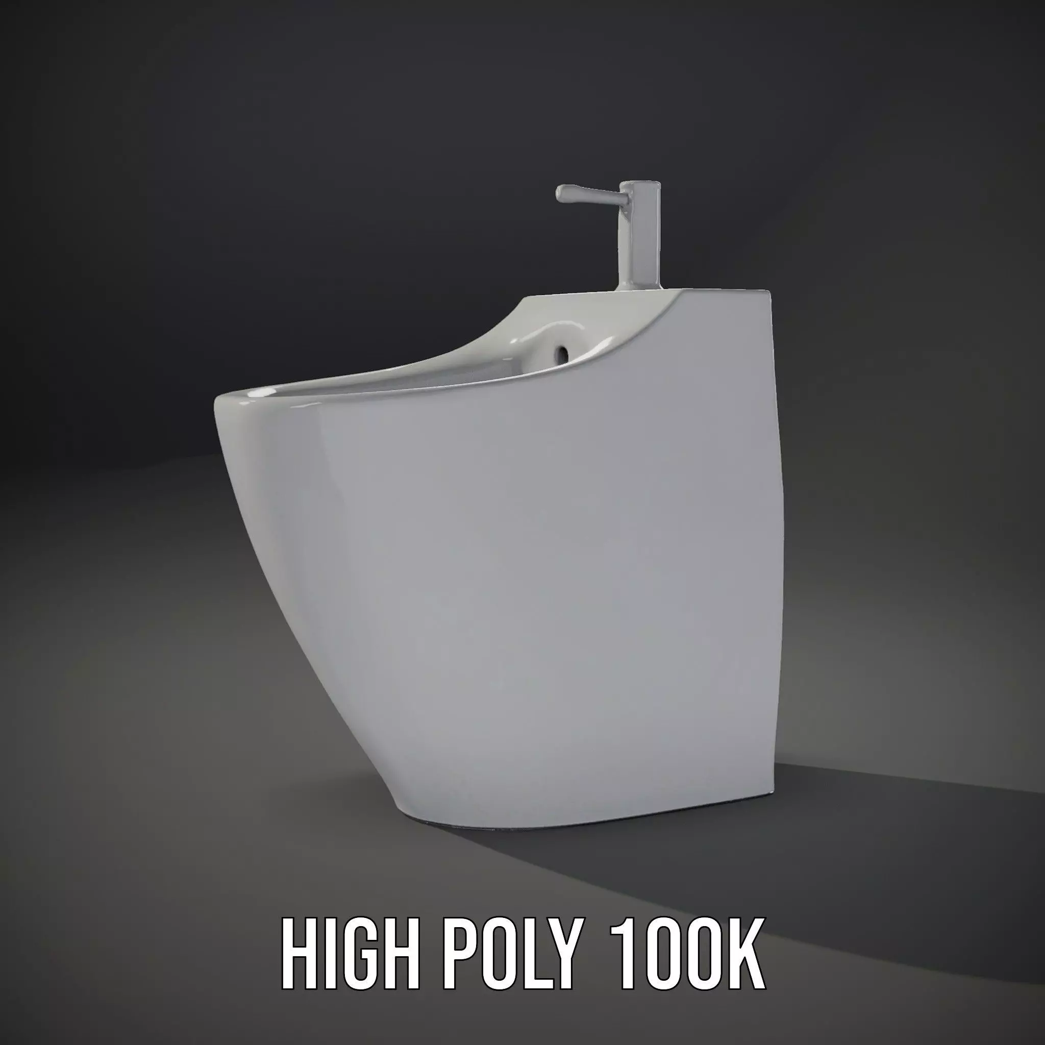 Sleek White Bidet model pack Low-poly 3D model_8