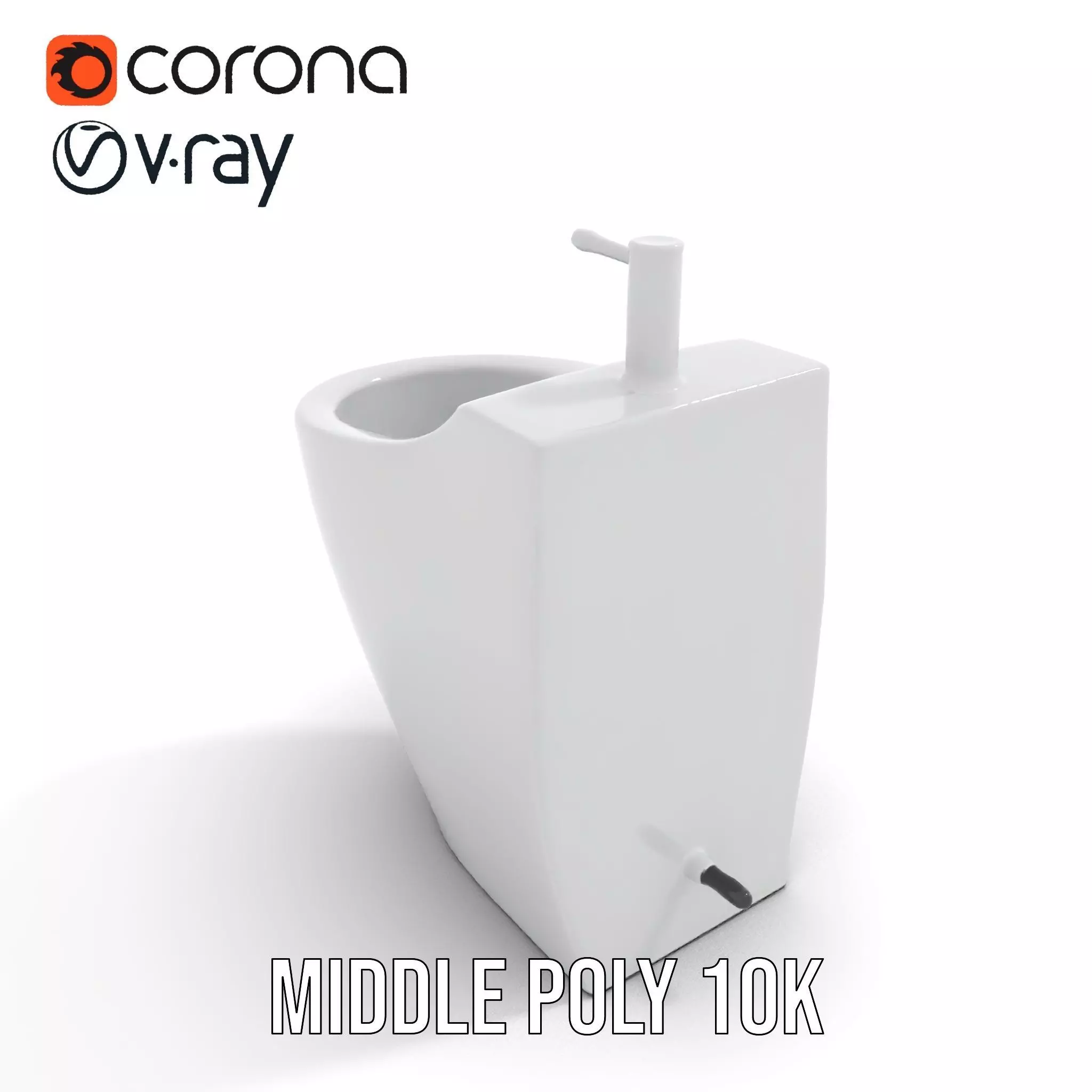 Sleek White Bidet model pack Low-poly 3D model_19