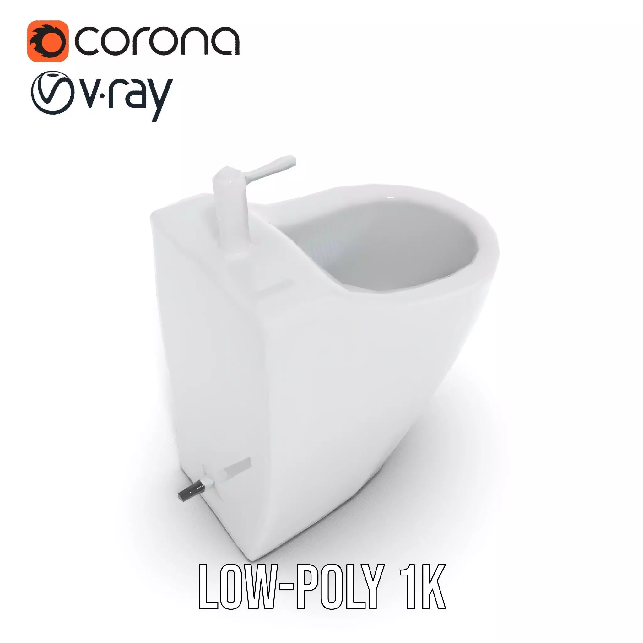 Sleek White Bidet model pack Low-poly 3D model_12