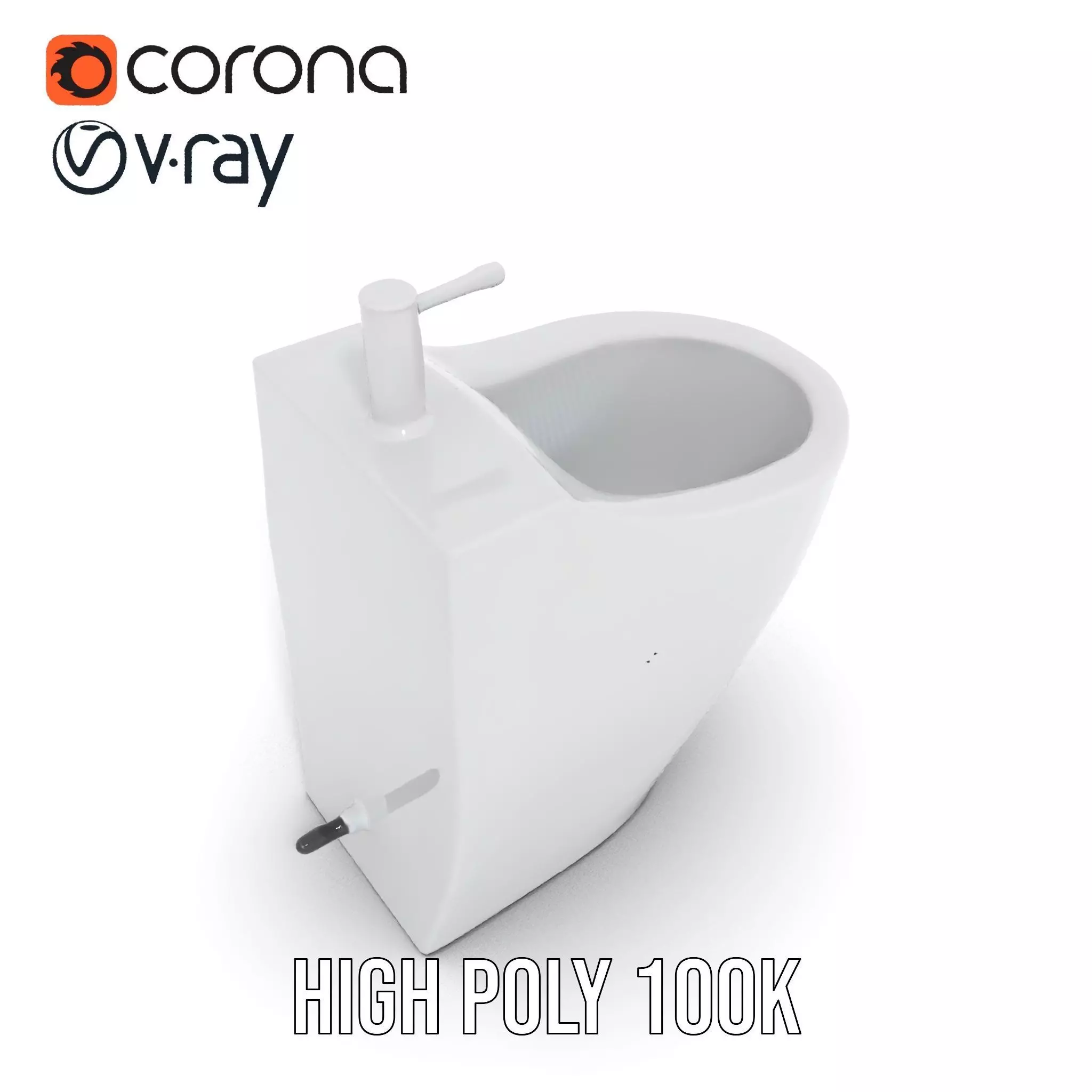 Sleek White Bidet model pack Low-poly 3D model_31