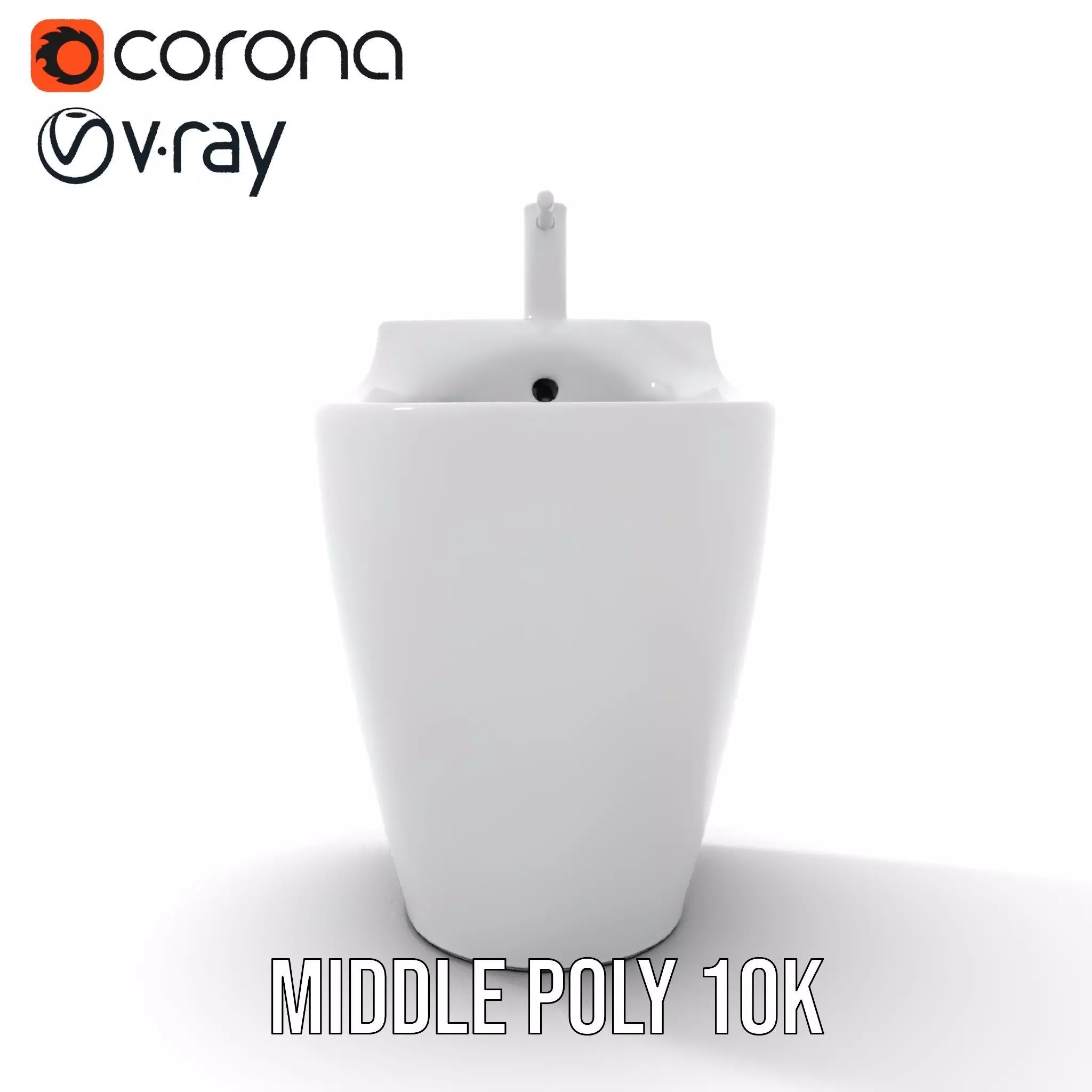 Sleek White Bidet model pack Low-poly 3D model_6