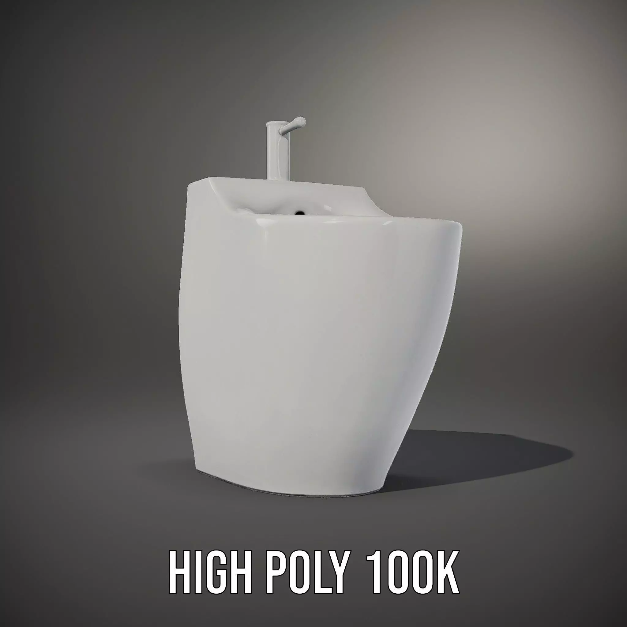 Sleek White Bidet model pack Low-poly 3D model_10